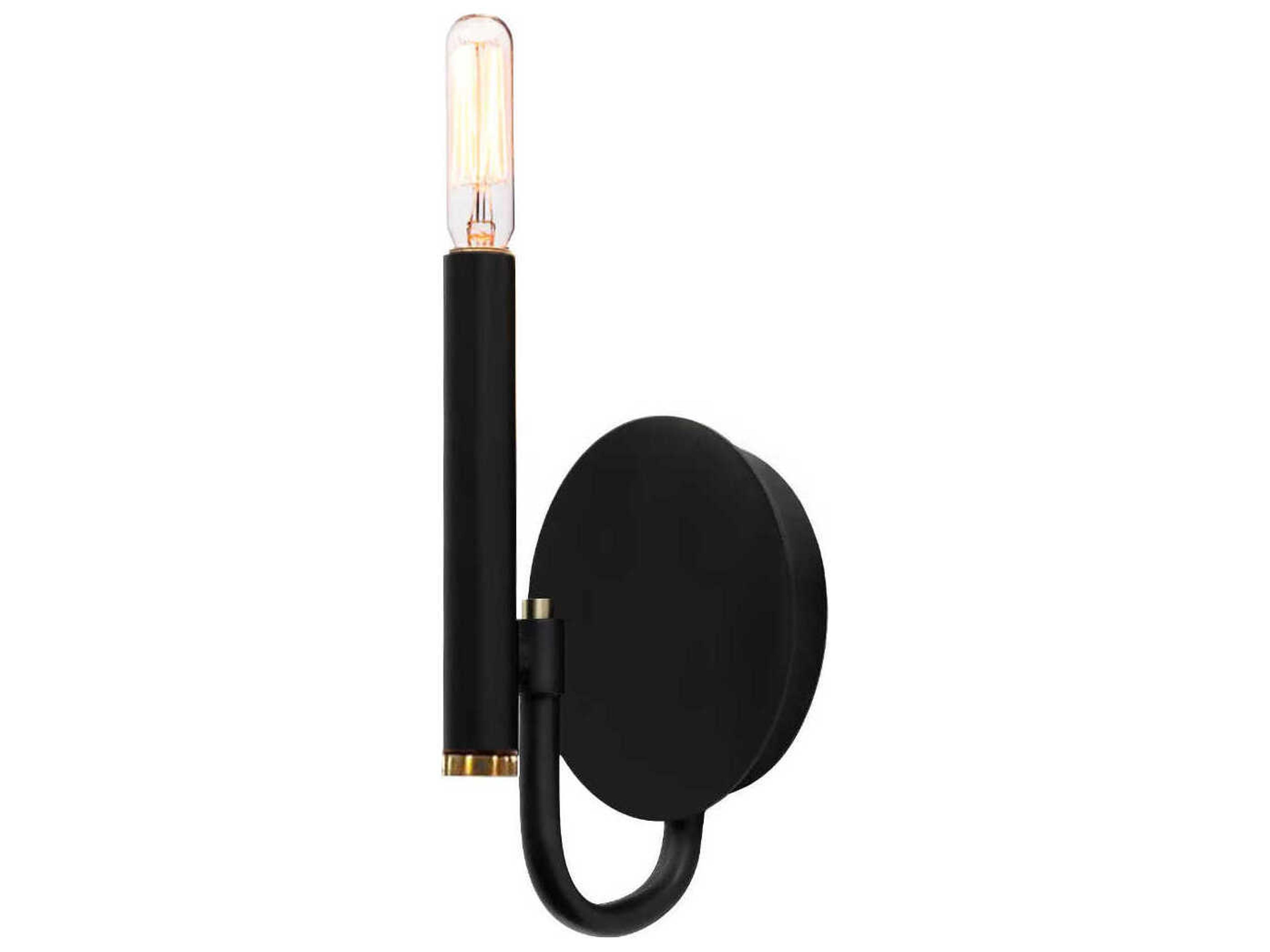 Bedford 1-Light Matte Black Brass Wall Sconce