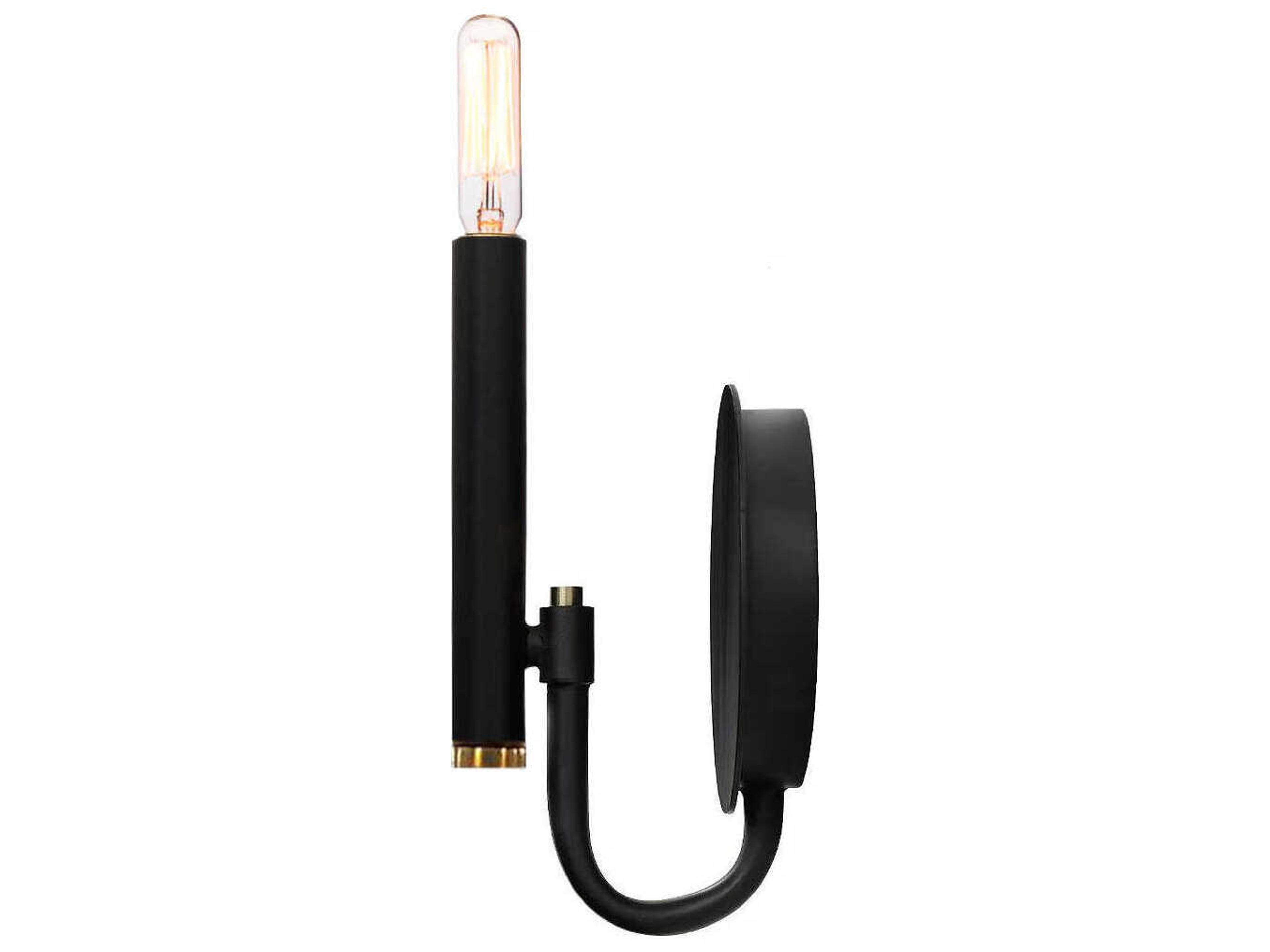 Justice Design Group Bedford 1-Light Matte Black Brass Wall Sconce