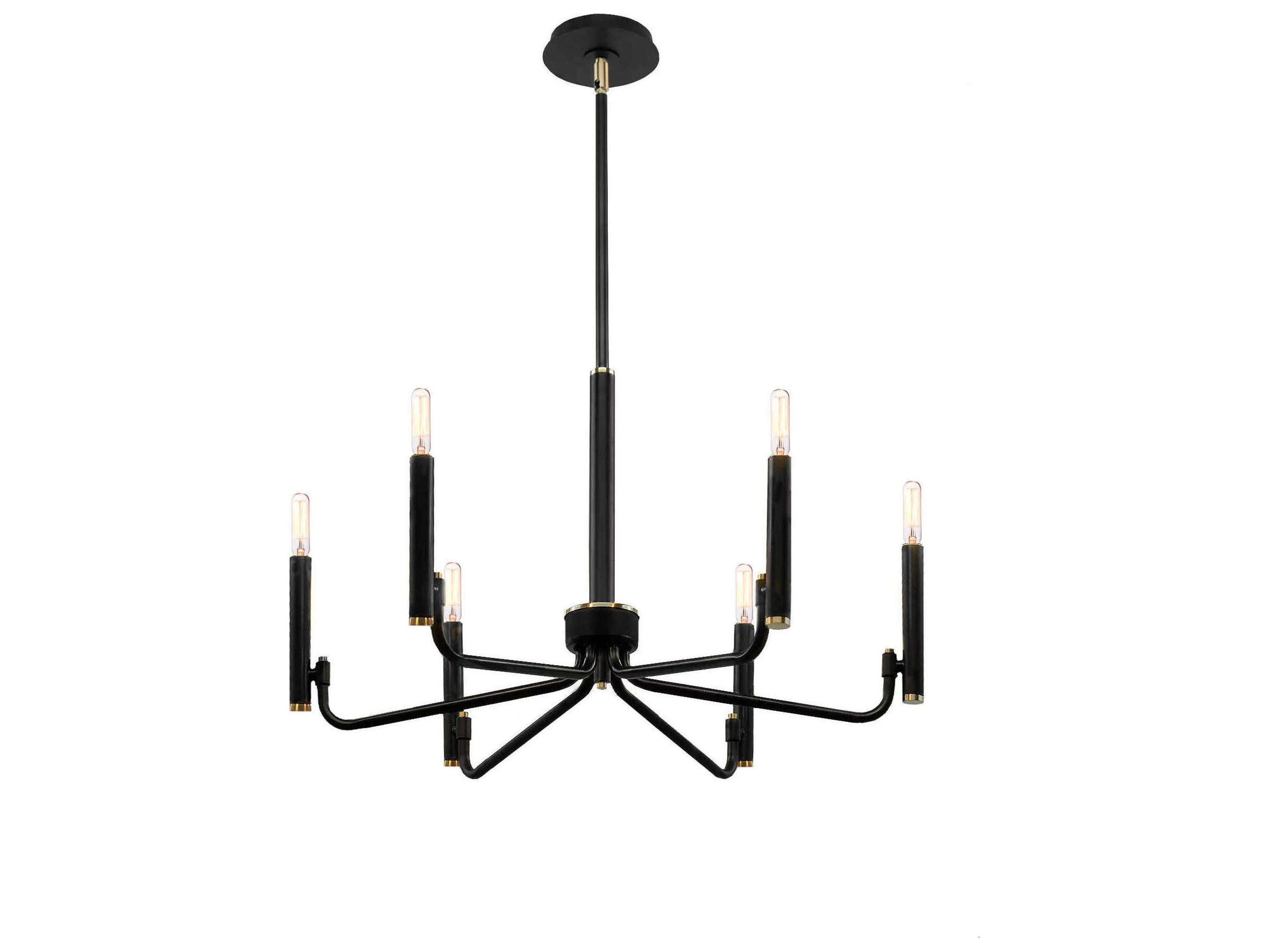 Justice Design Group Bedford 6-Light Matte Black Brass Candelabra Chandelier