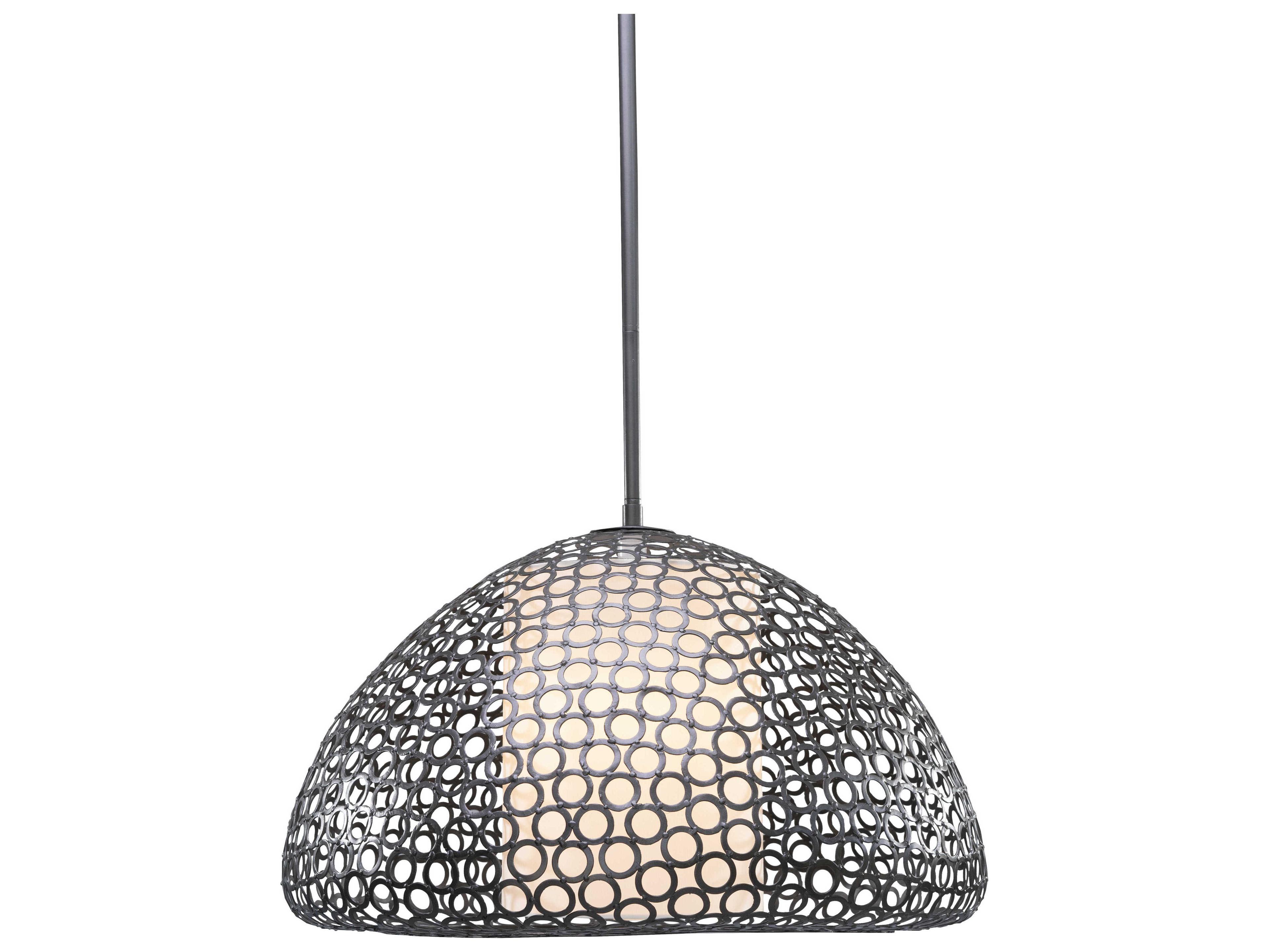 Justice Design Group Dislton 3-Light Bronzato Silver Dome Pendant