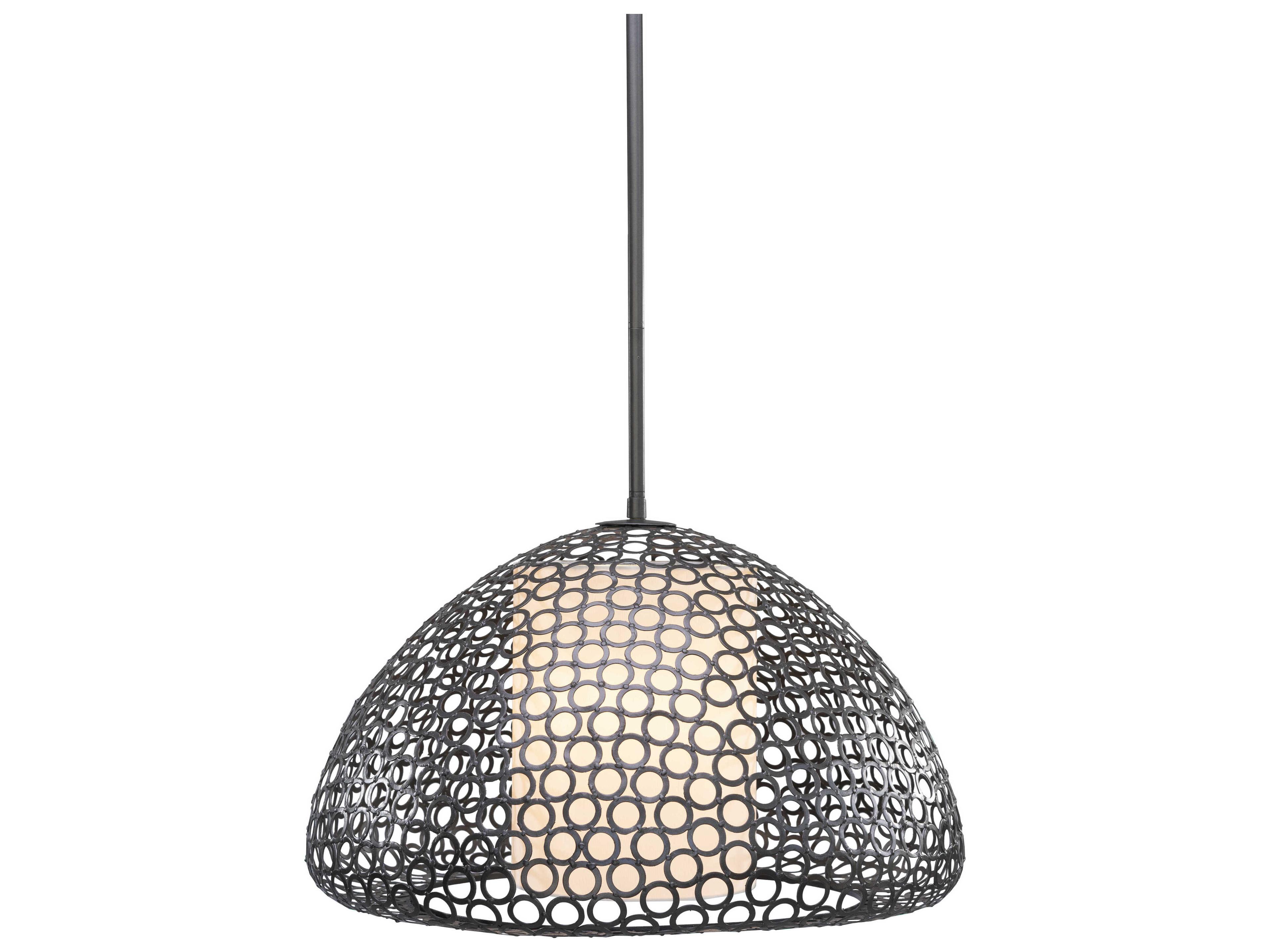 Justice Design Group Dislton 3-Light Bronzato Silver Dome Pendant