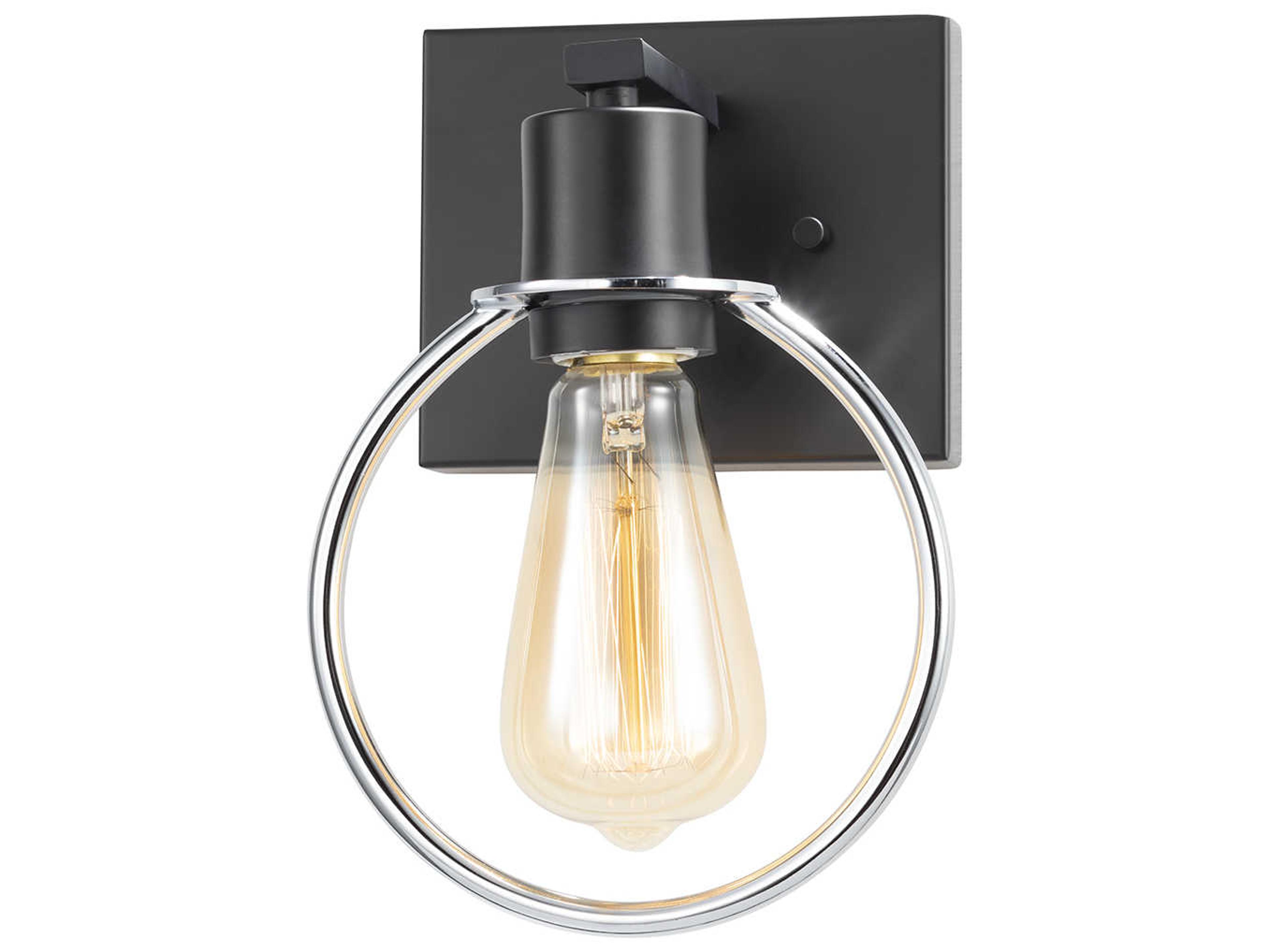 Justice Design Group 1-Light Black Wall Sconce