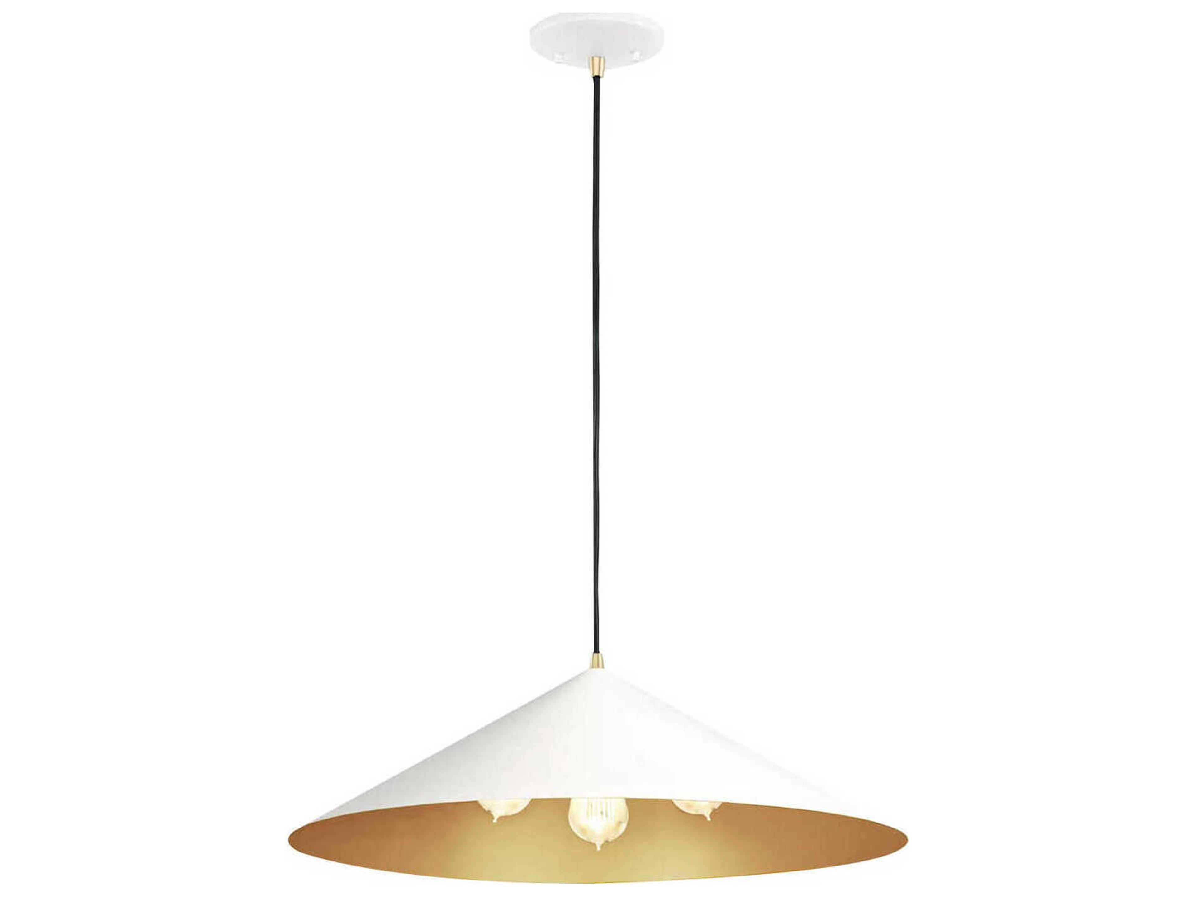 Conos 3-Light Matte White Champagne Gold Black Pendant