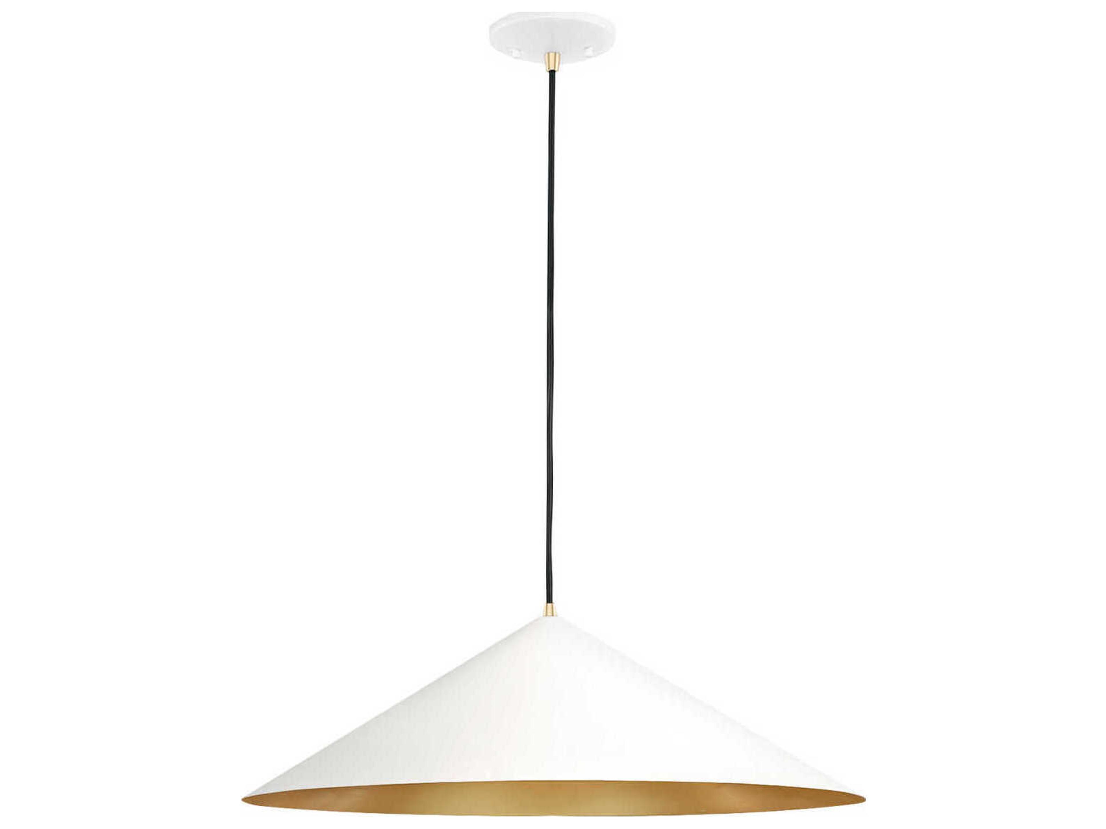 Justice Design Group Conos 3-Light Matte White Champagne Gold Black Pendant