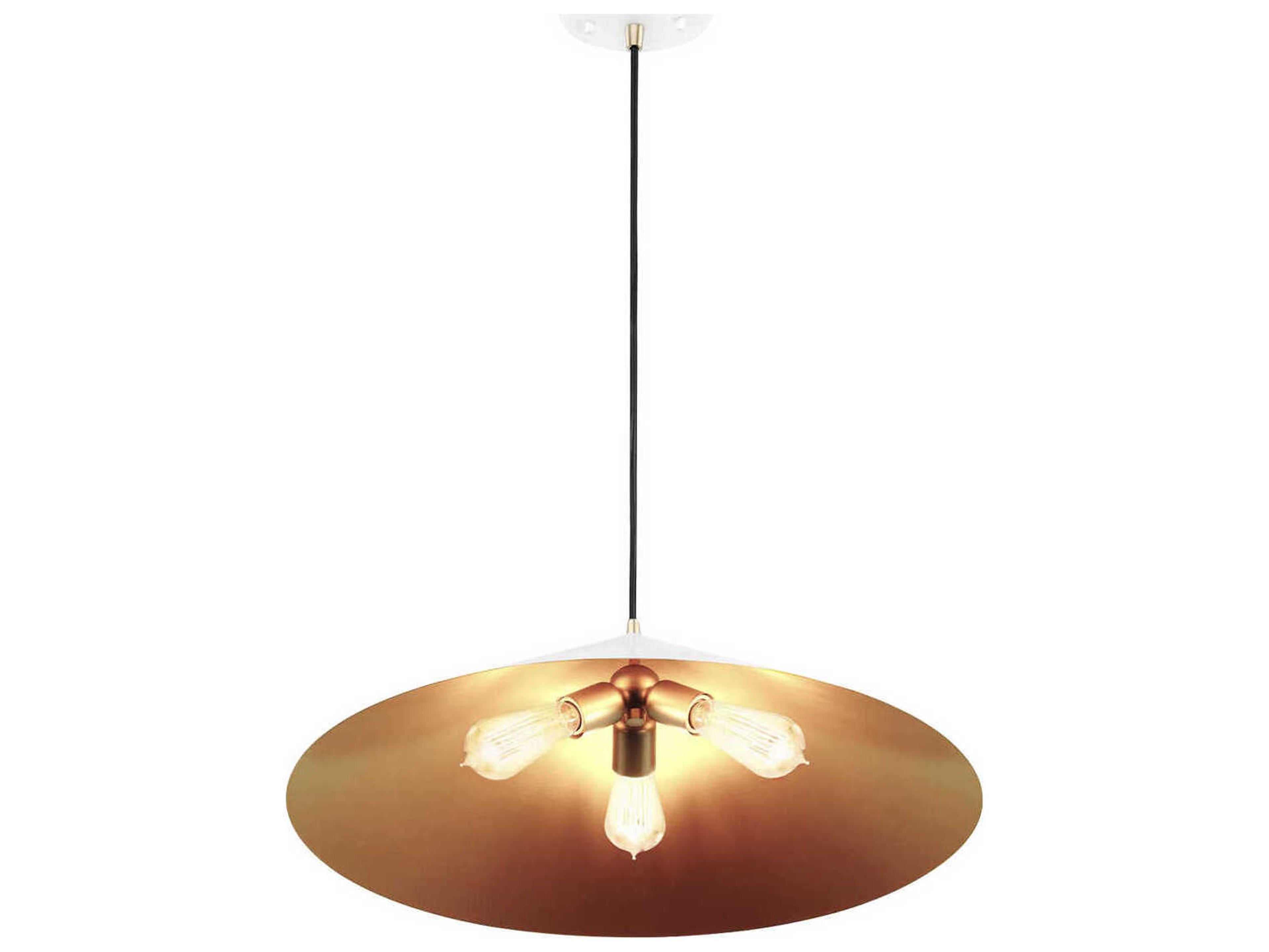 Justice Design Group Conos 3-Light Matte White Champagne Gold Black Pendant