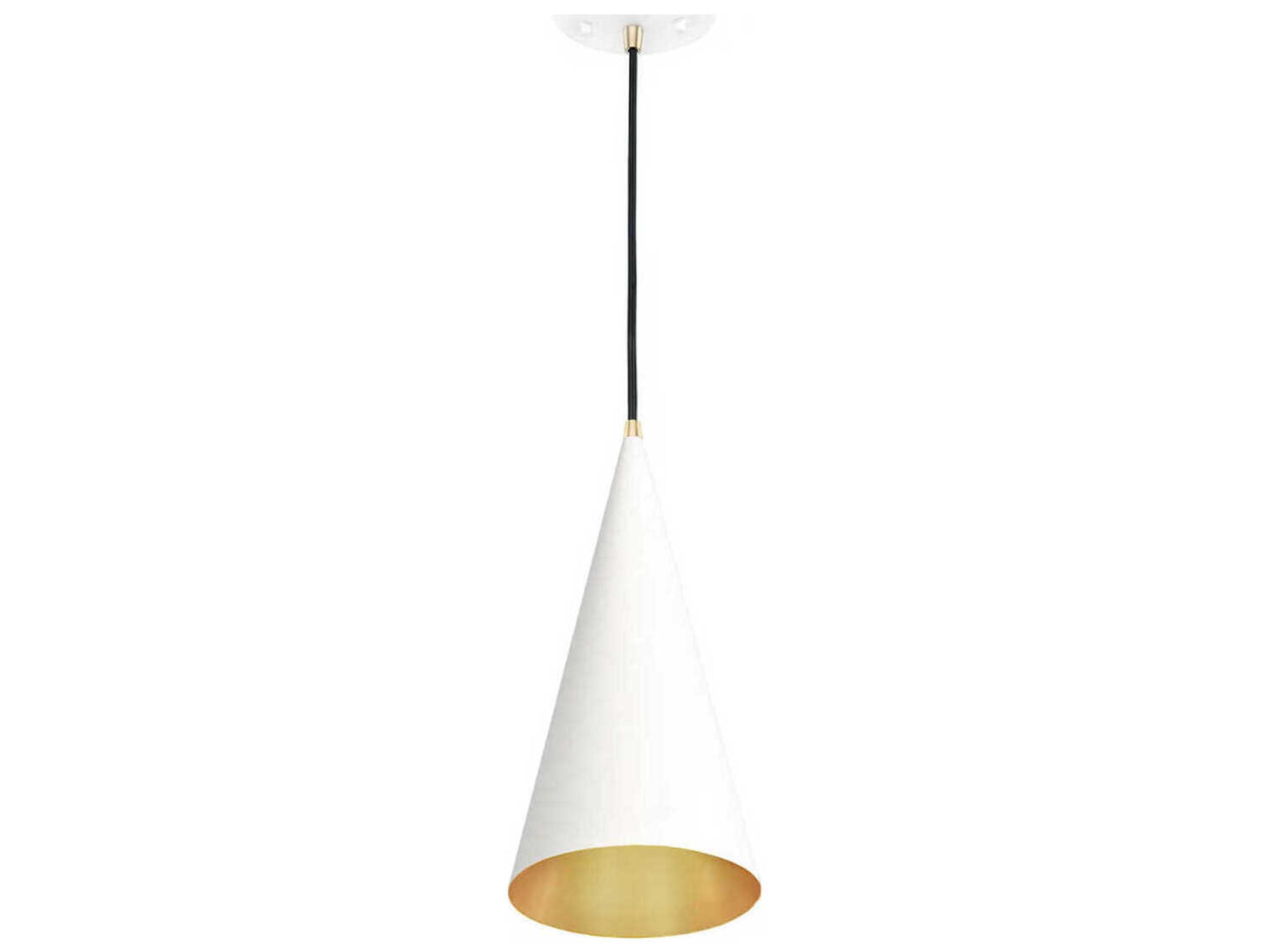 Conos 1-Light Matte White Champagne Gold Mini Pendant