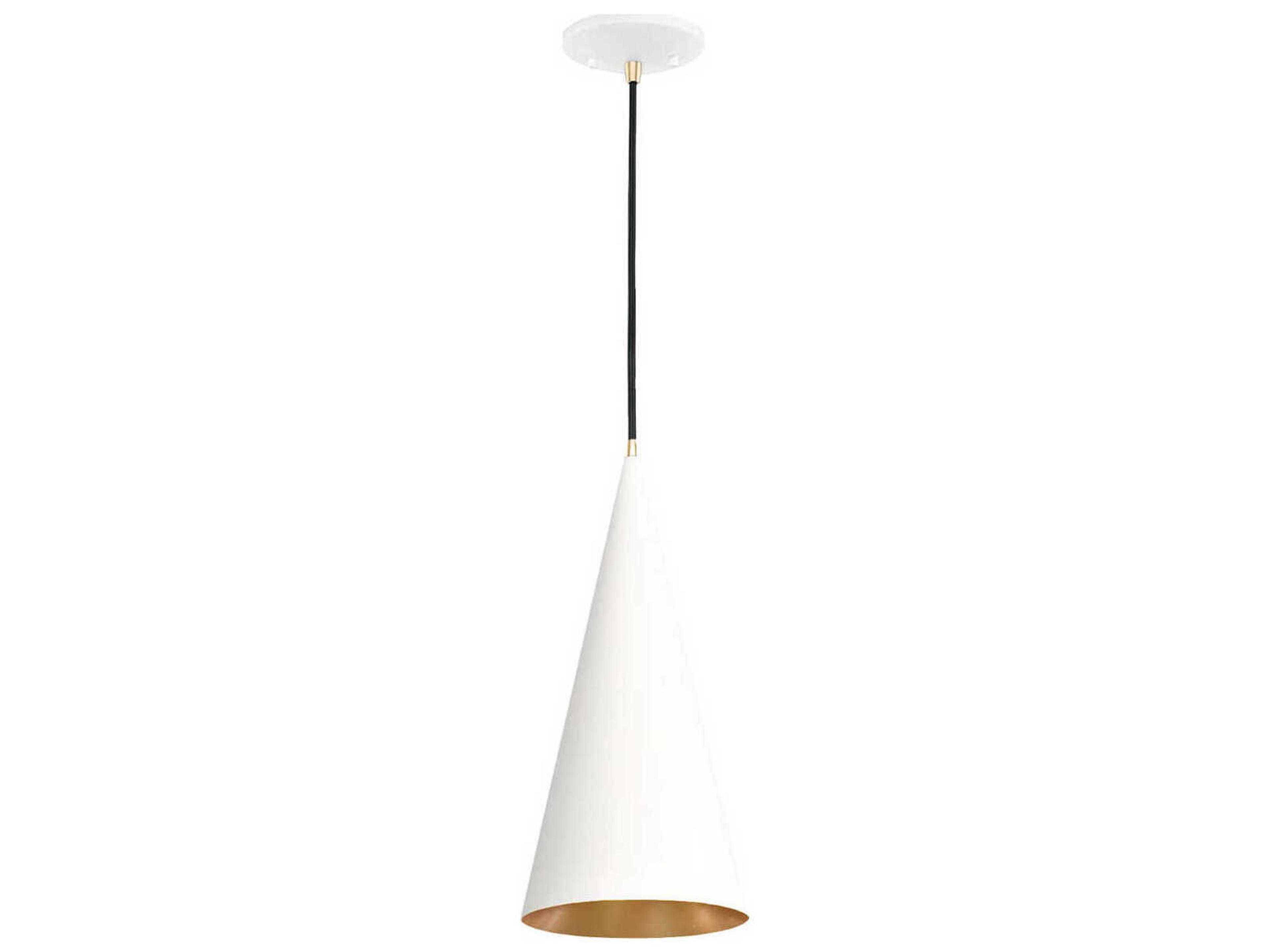 Justice Design Group Conos 1-Light Matte White Champagne Gold Mini Pendant