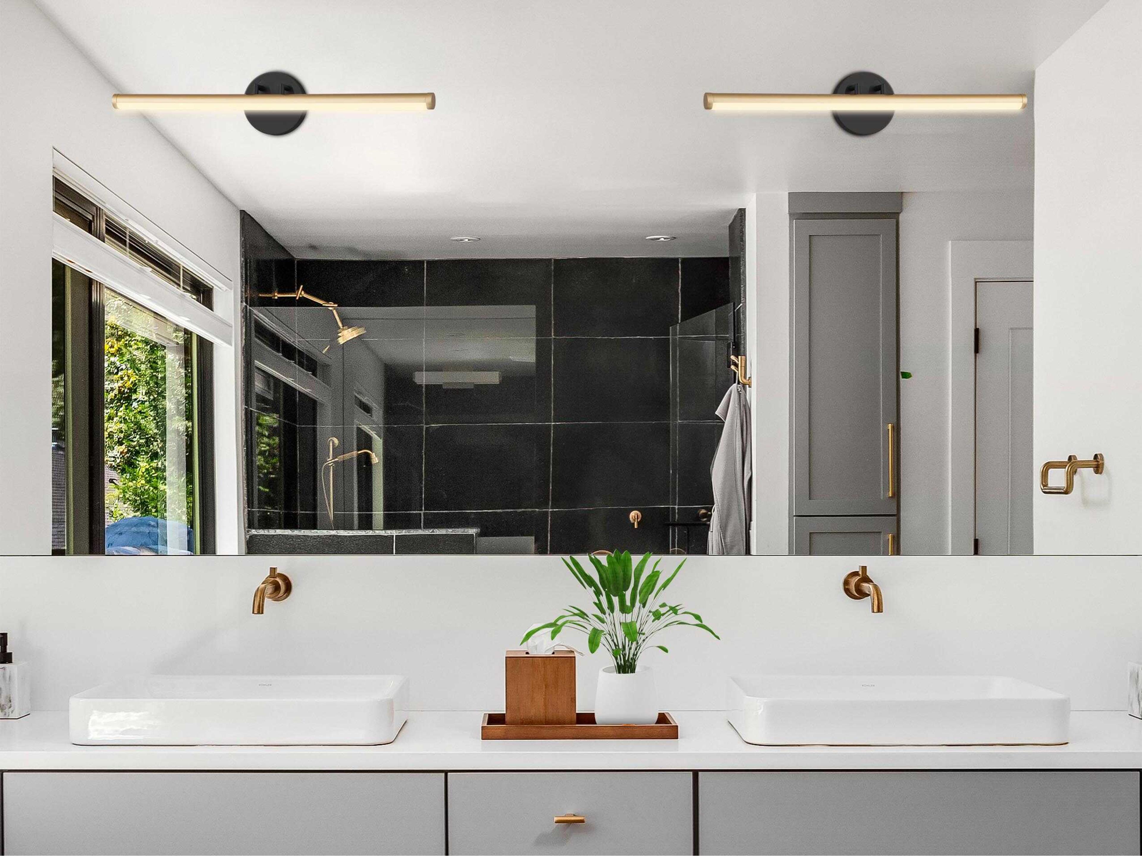 Justice Design Group Matte Black Brass LED Vanity Light