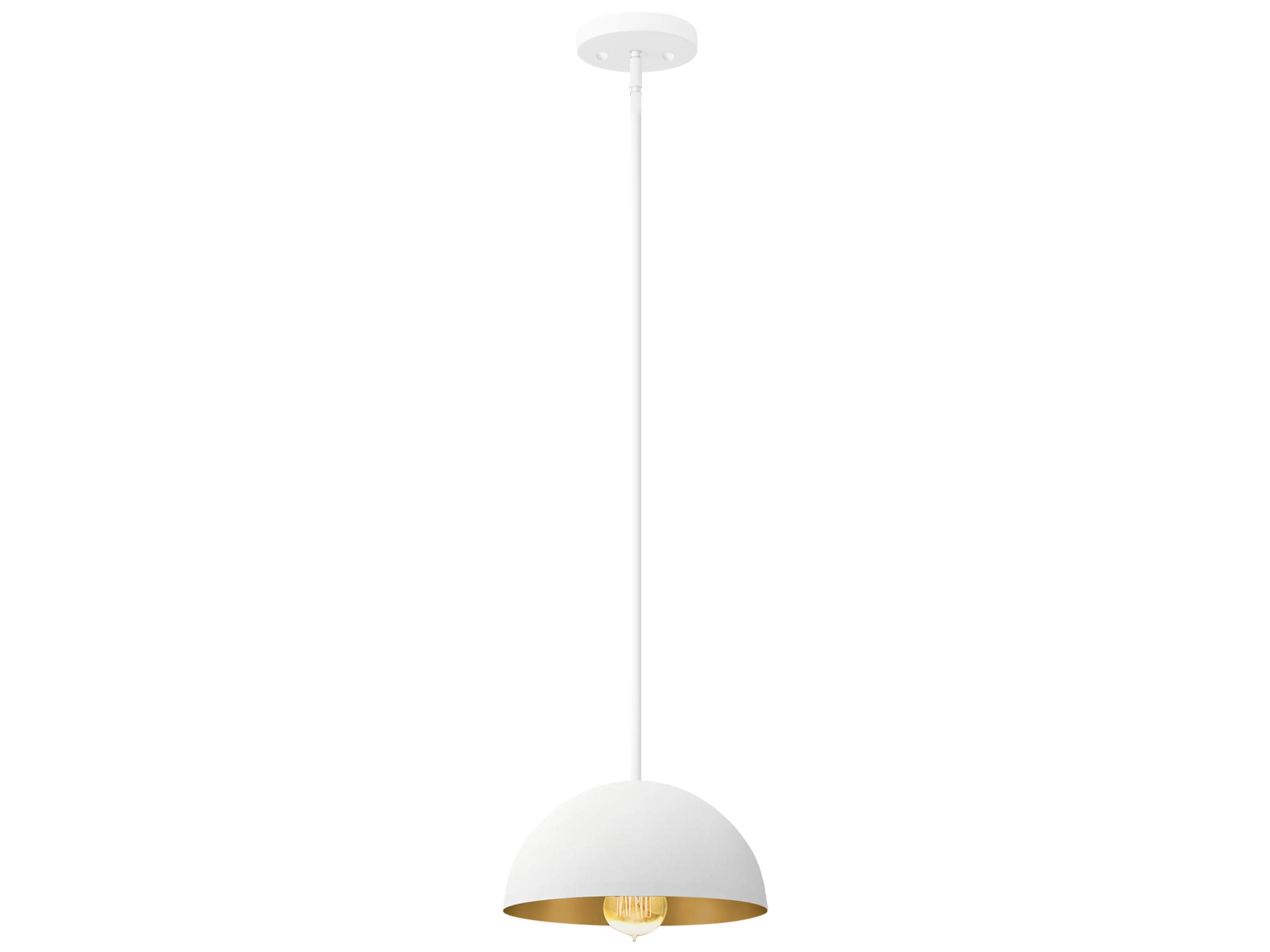 Elias 1-Light Matte White Champagne Gold Dome Mini Pendant