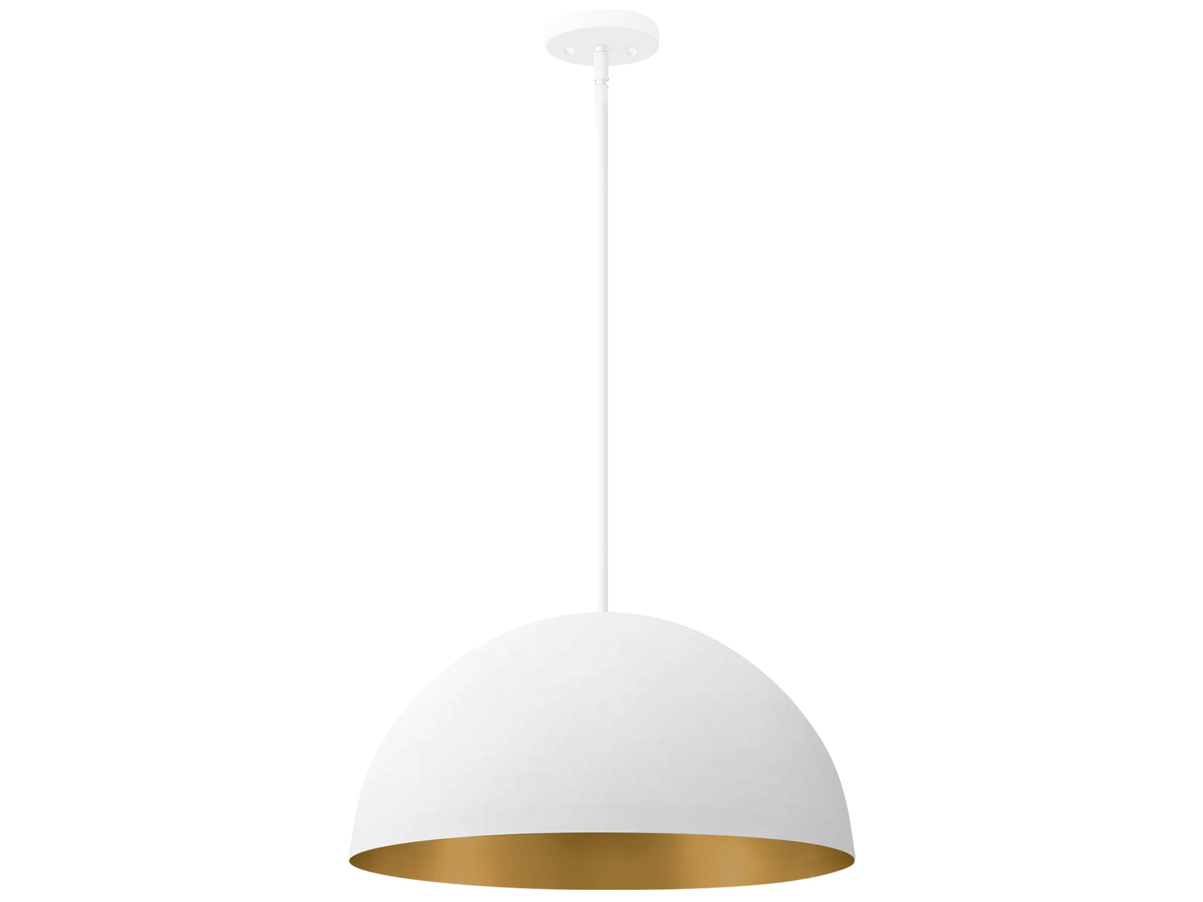 Elias 3-Light Matte White Champagne Gold Dome Pendant