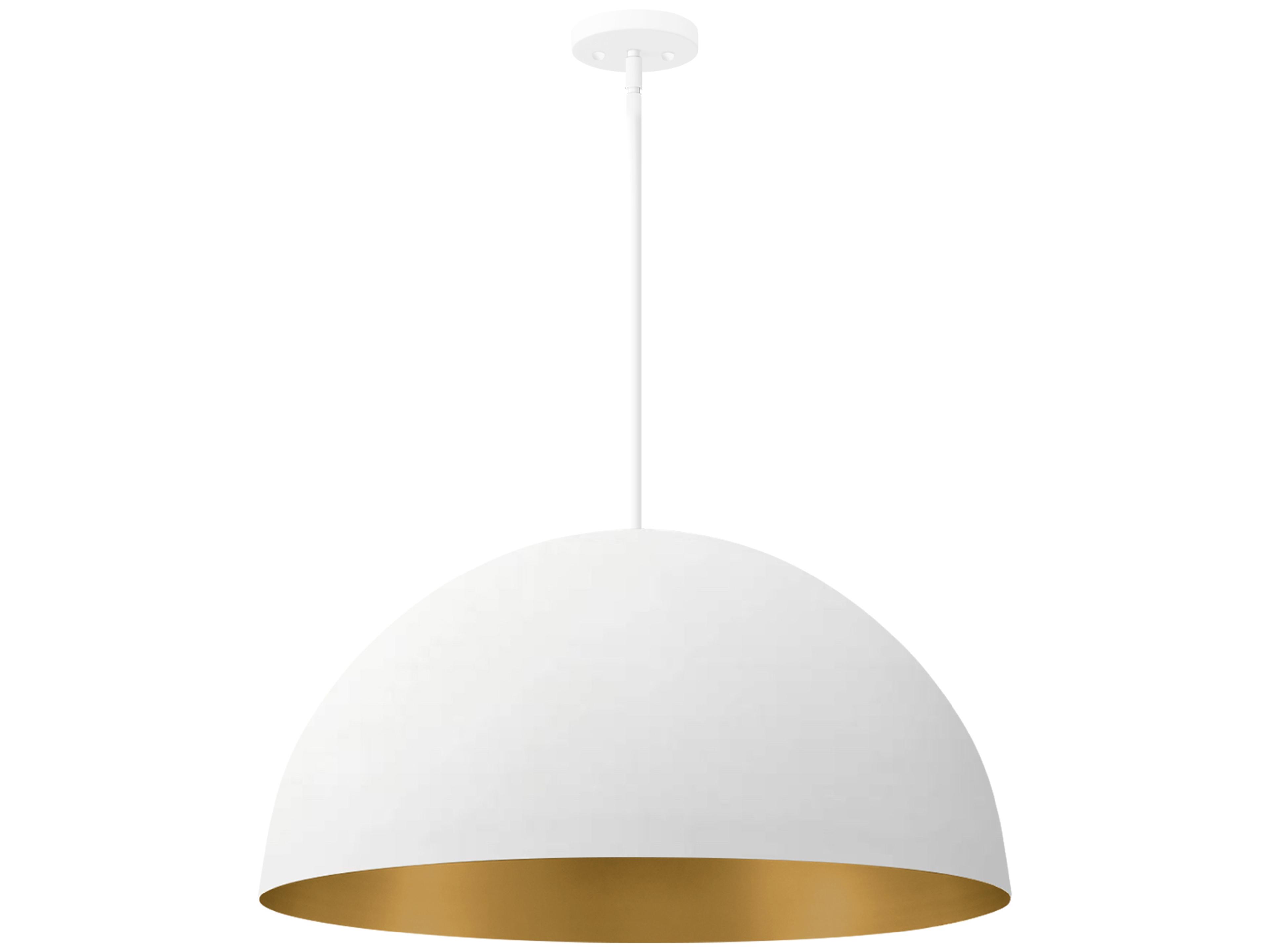 Elias 5-Light Matte White Champagne Gold Dome Pendant