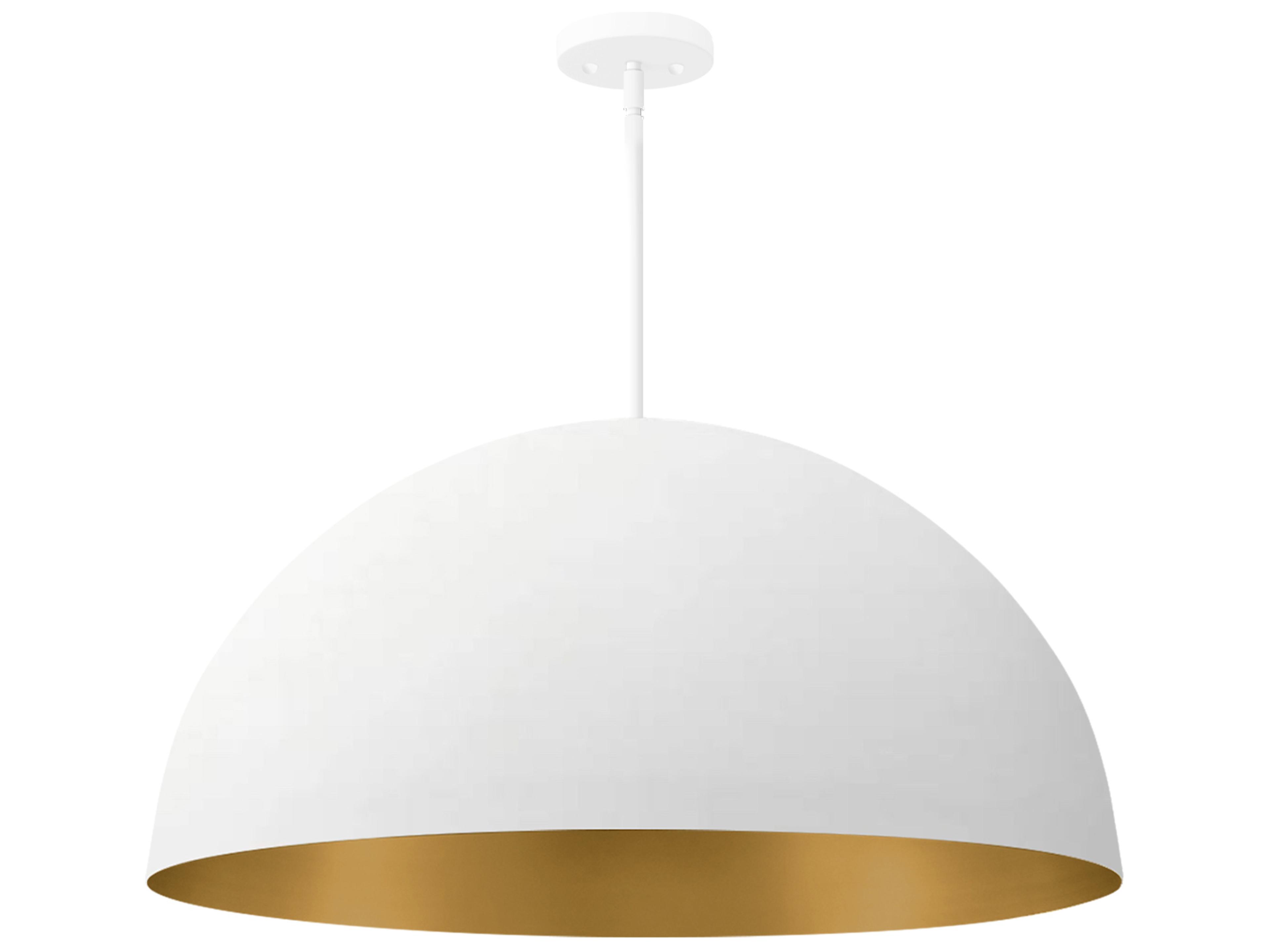 Elias 6-Light Matte White Champagne Gold Dome Pendant