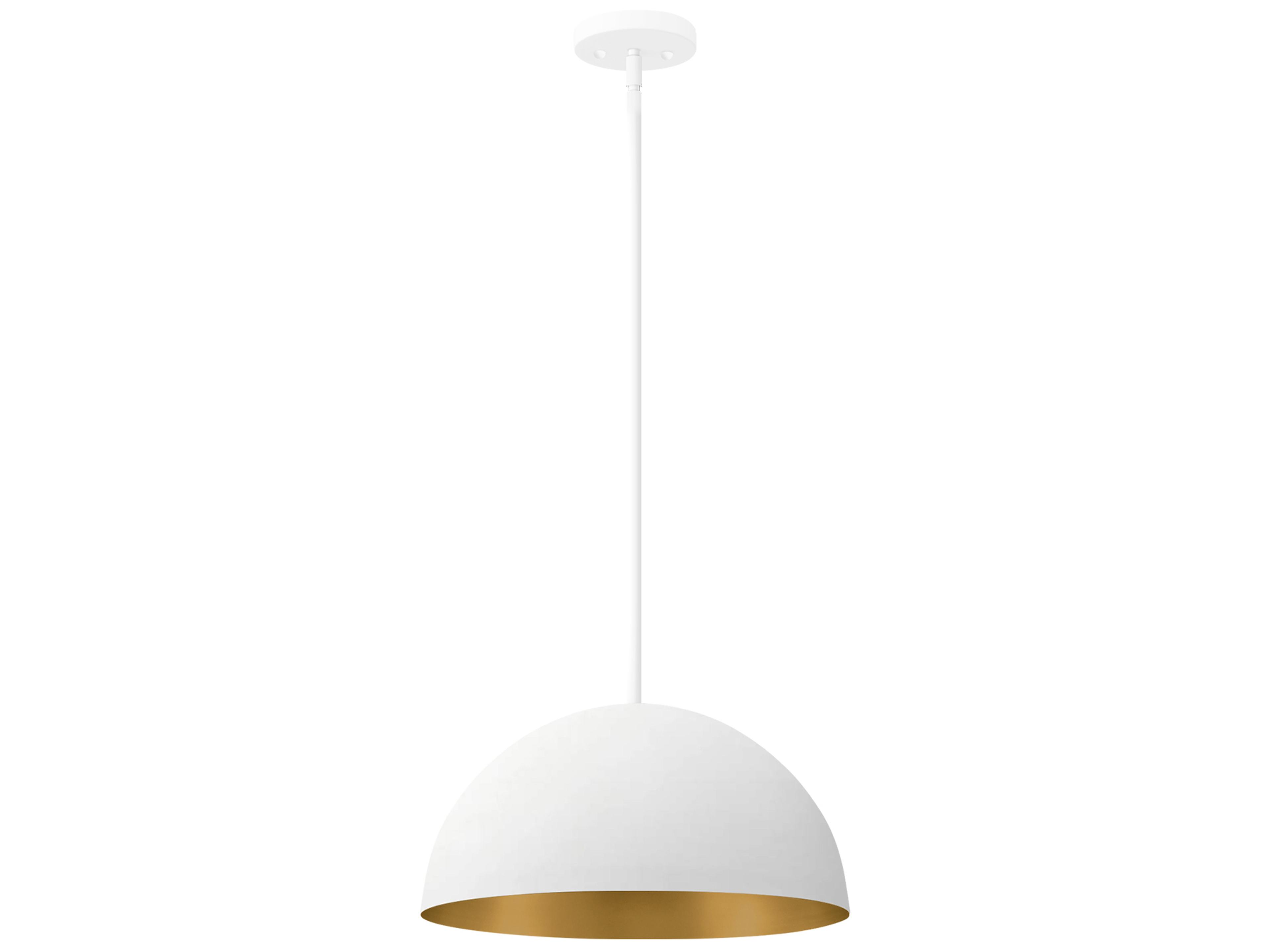 Elias 1-Light Matte White Champagne Gold Dome Pendant