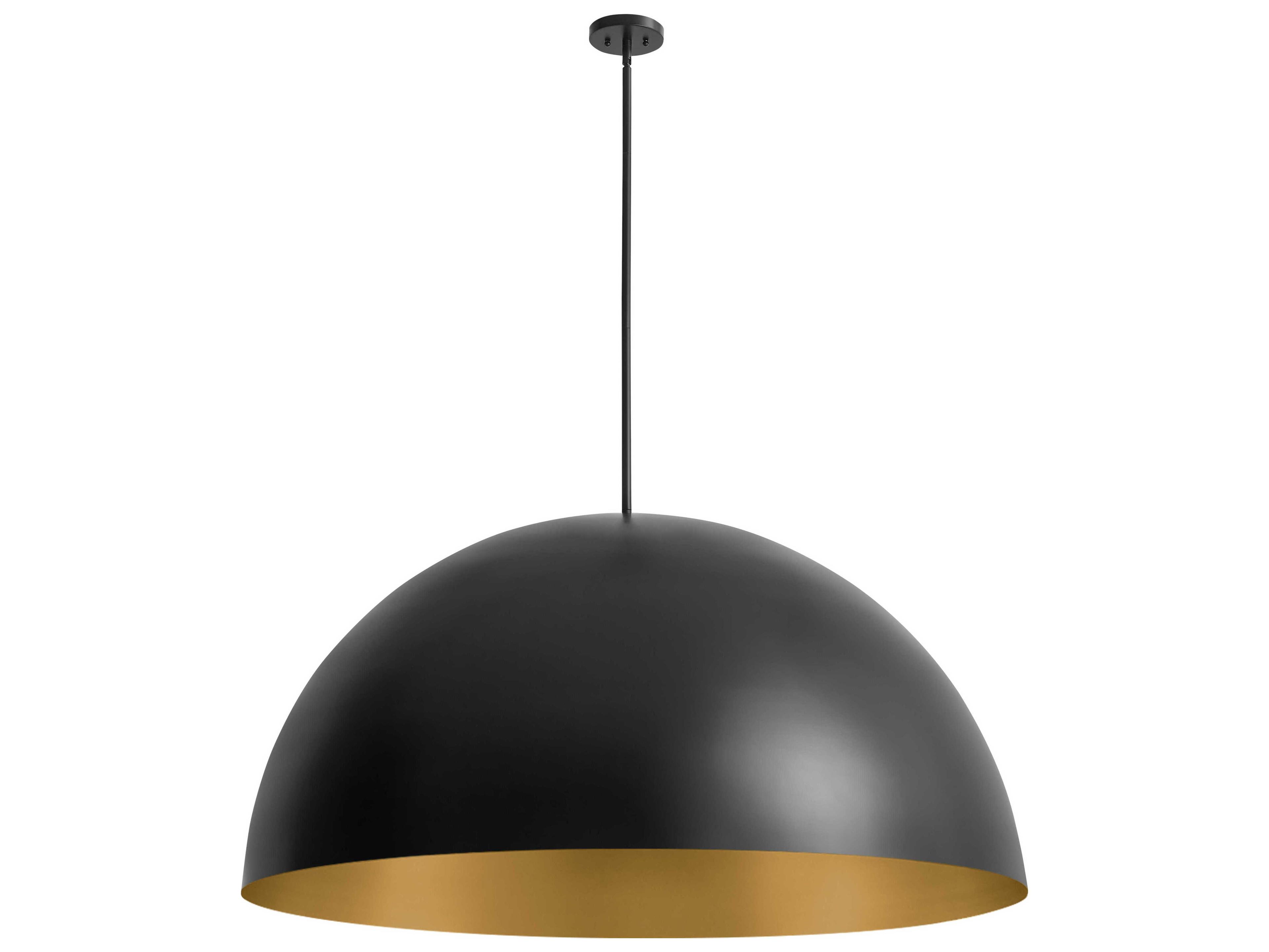 Elias 8-Light Matte Black Champagne Gold Dome Pendant