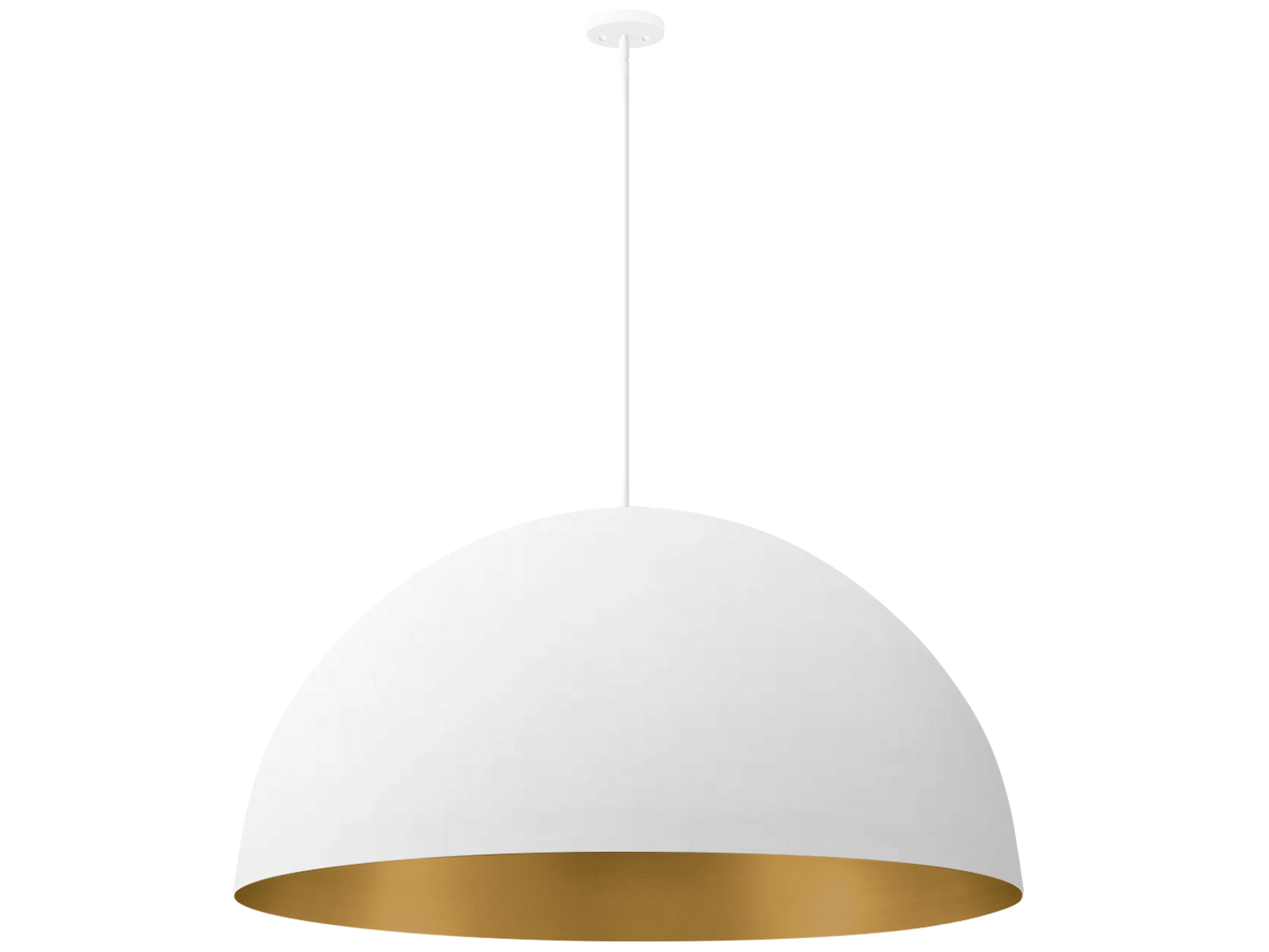 Elias 8-Light Matte White Champagne Gold Dome Pendant