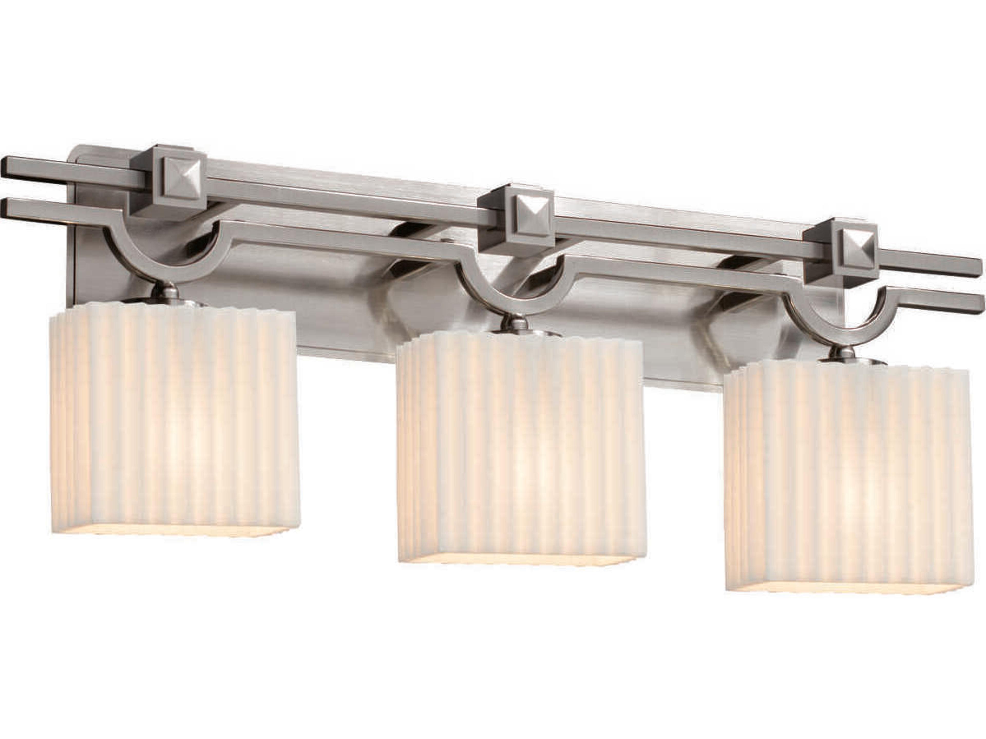 Porcelina 3-Light Nickel Vanity Light
