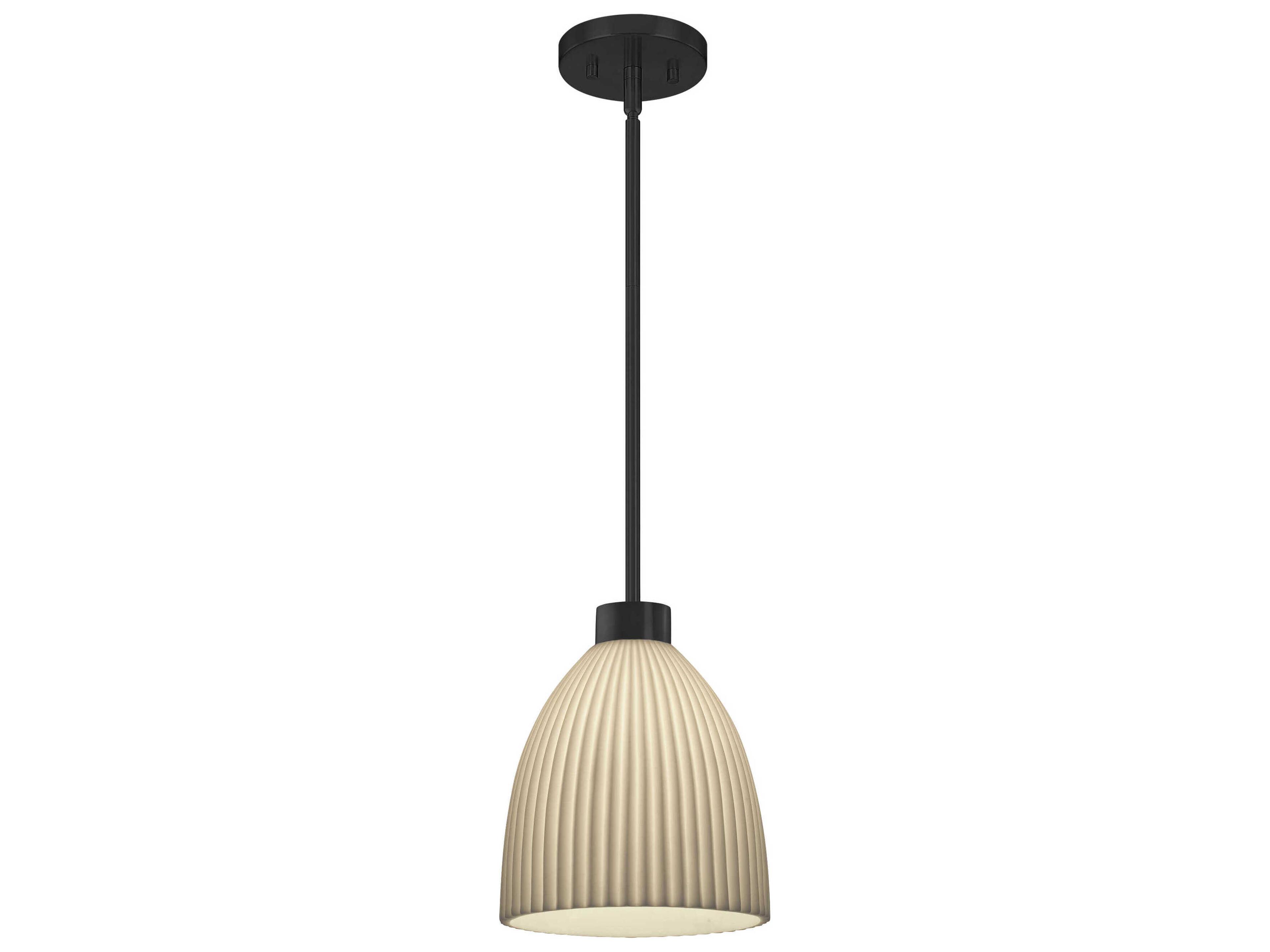 Porcelina Impala 1-Light Matte Black Bell Mini Pendant