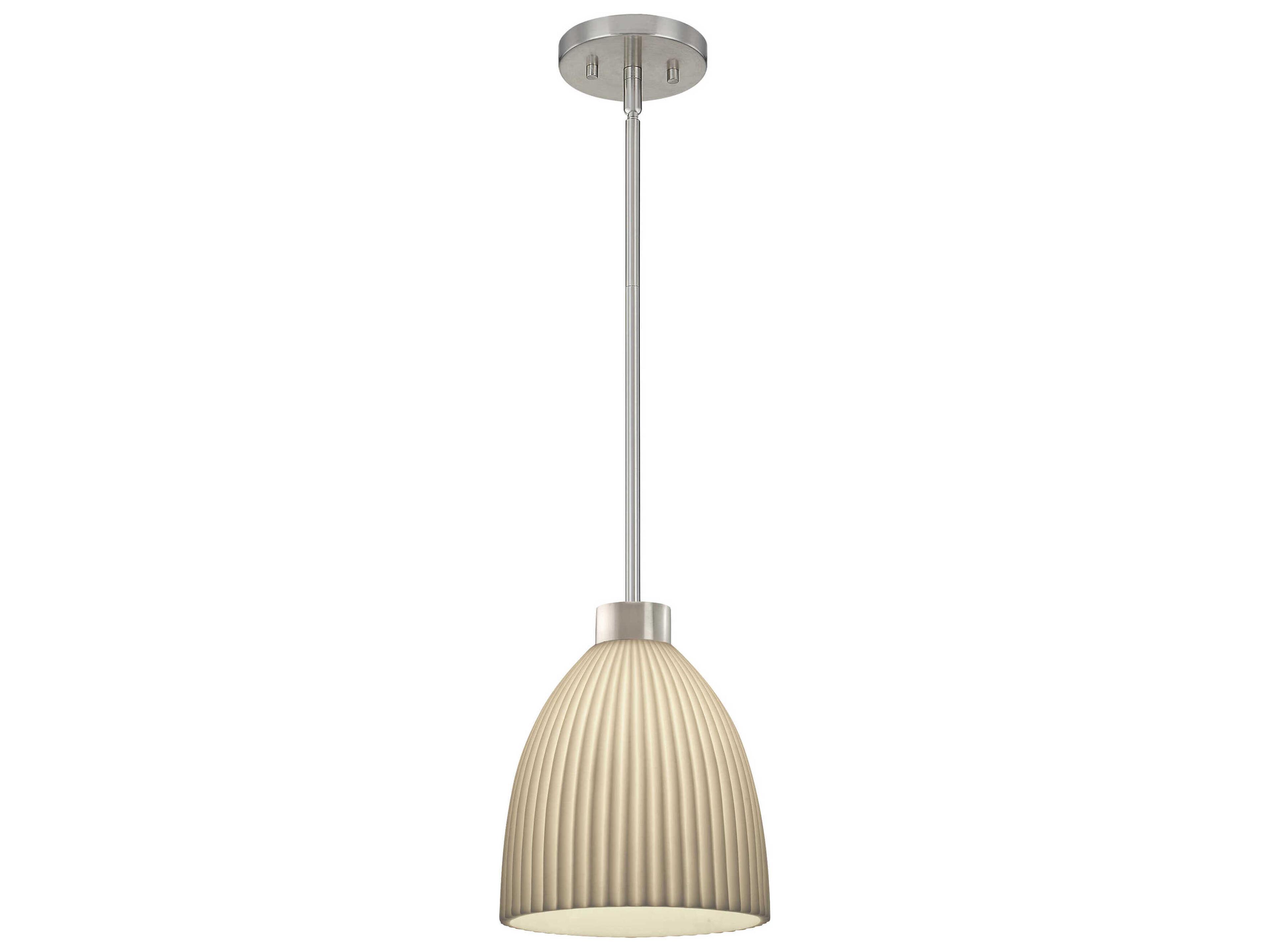 Porcelina Impala 1-Light Brushed Nickel Silver Bell Mini Pendant