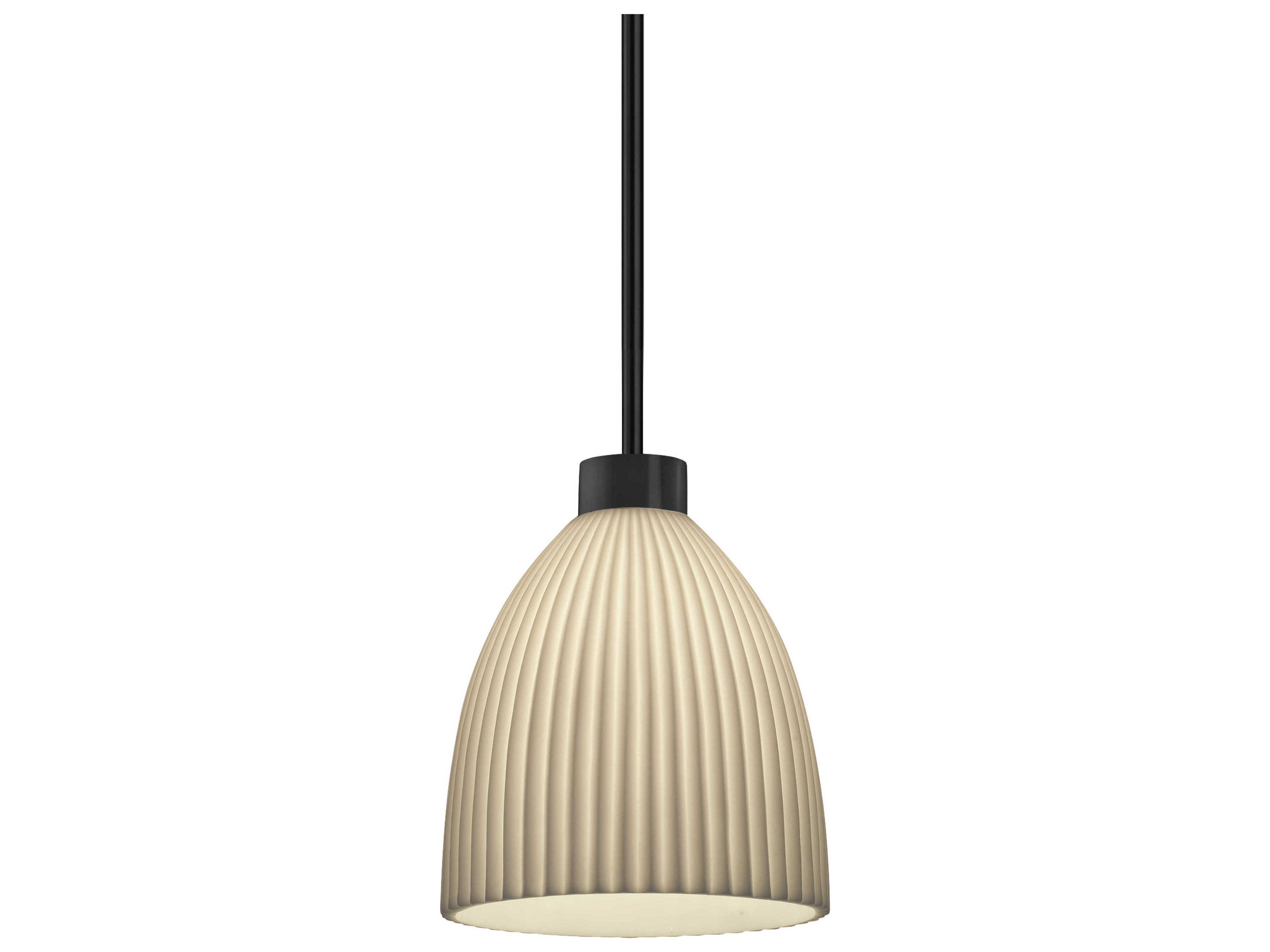 Porcelina Impala 1-Light Matte Black Bell Pendant
