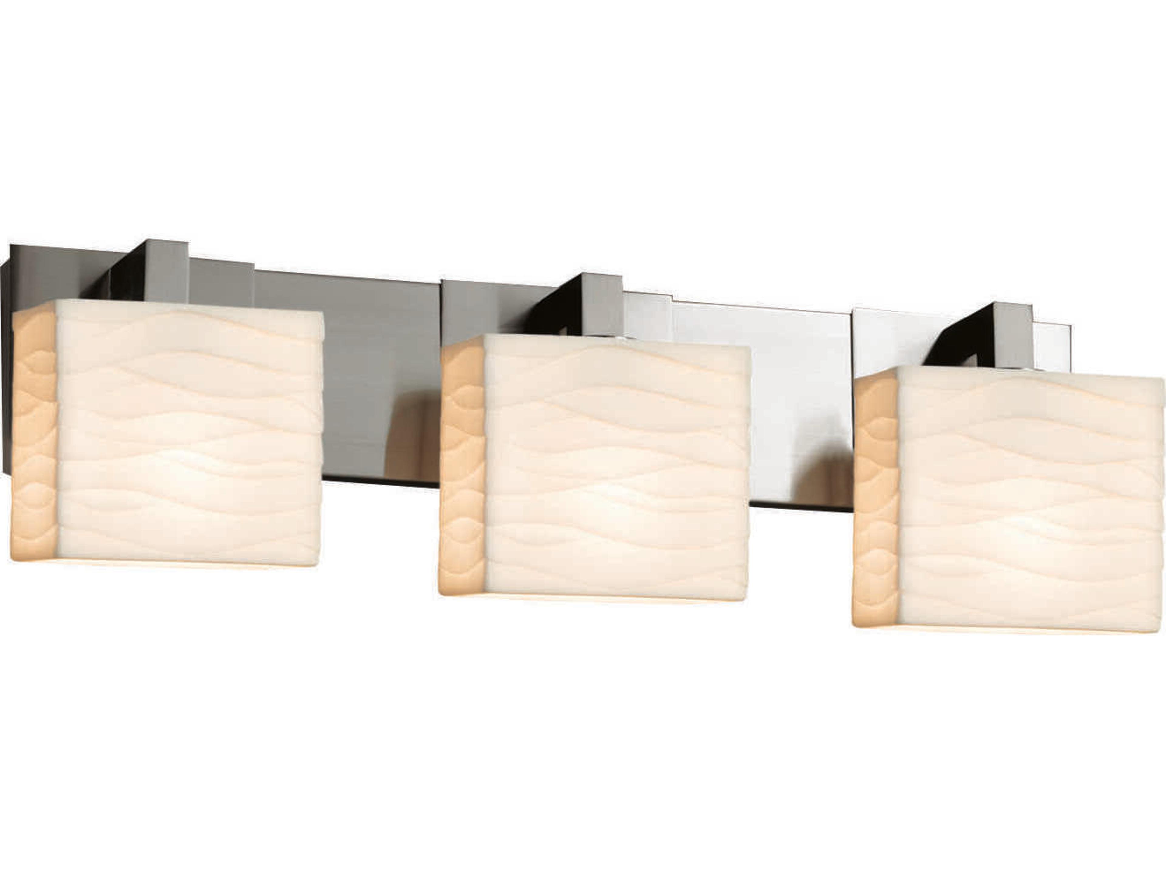 Porcelina 3-Light Nickel Vanity Light