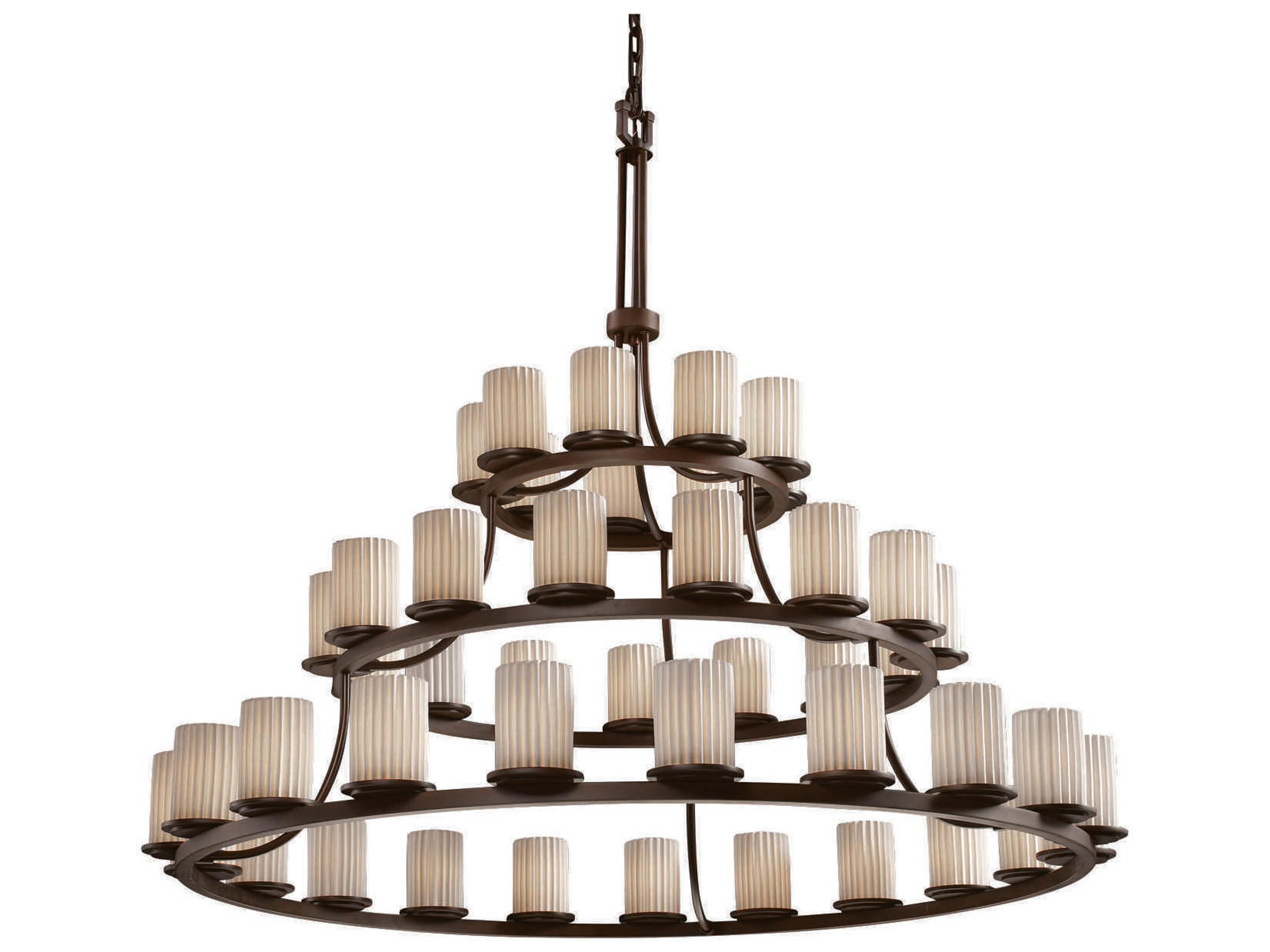 Limoges 45-Light Bronze Cylinder Tiered Chandelier