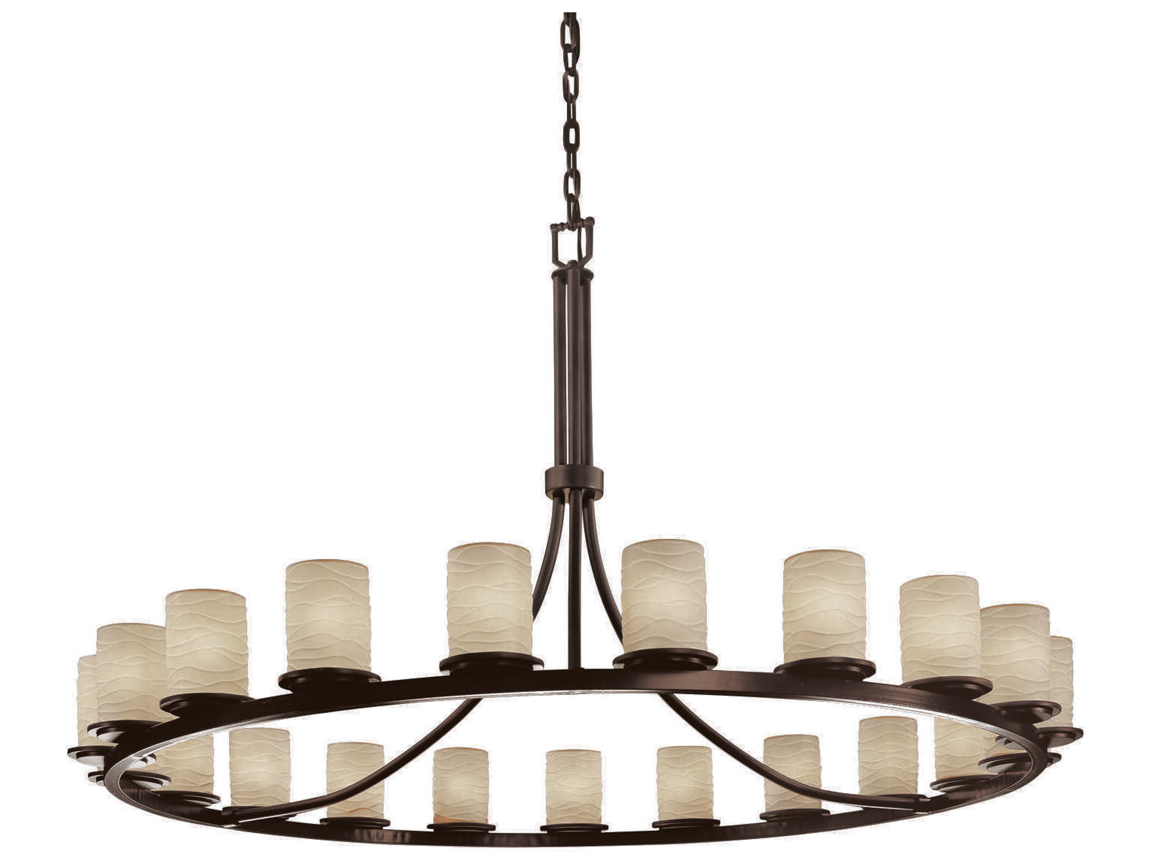 Limoges 21-Light Bronze Cylinder Chandelier