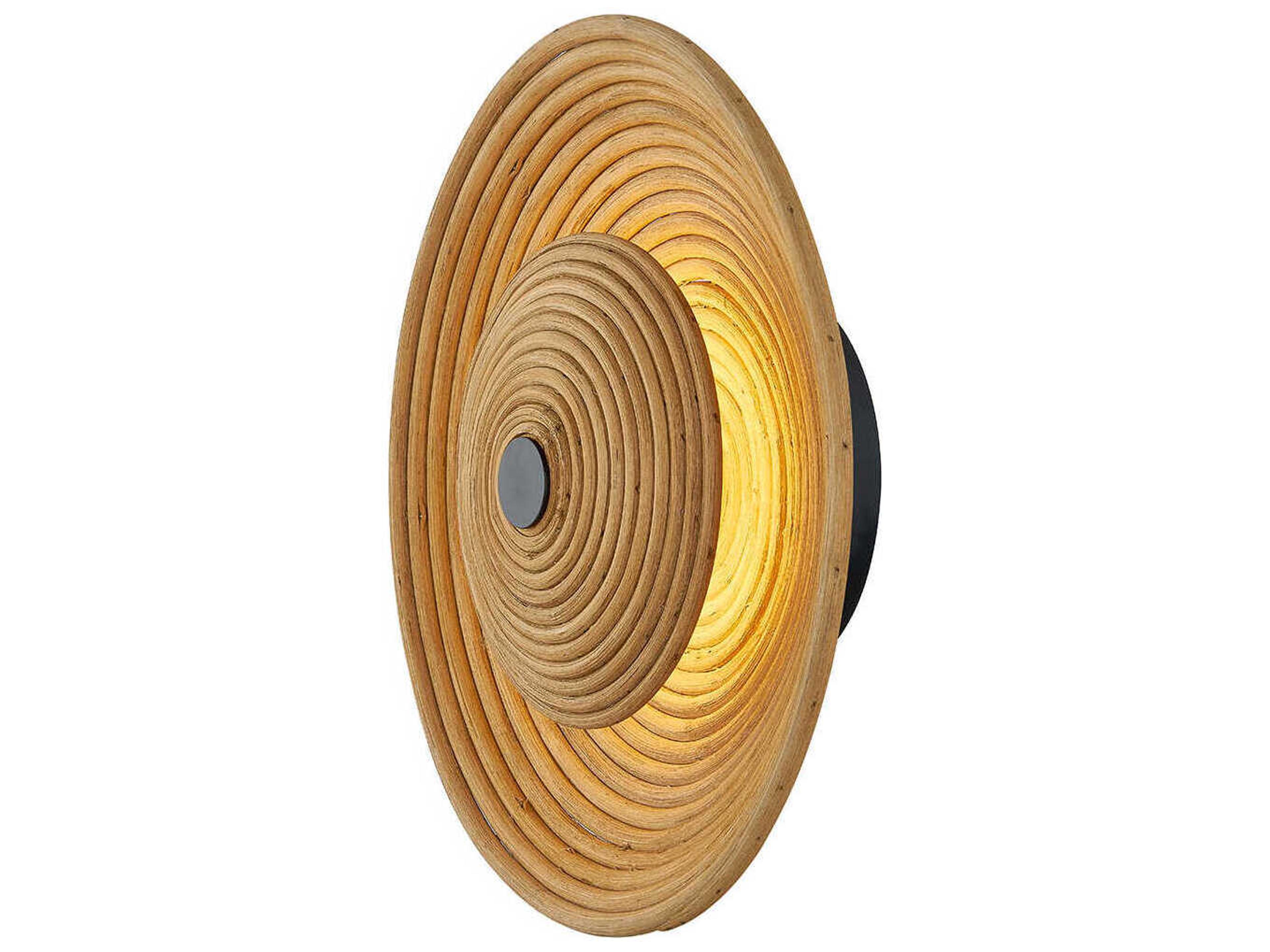 Caribe Rattan Matte Black Wall Sconce