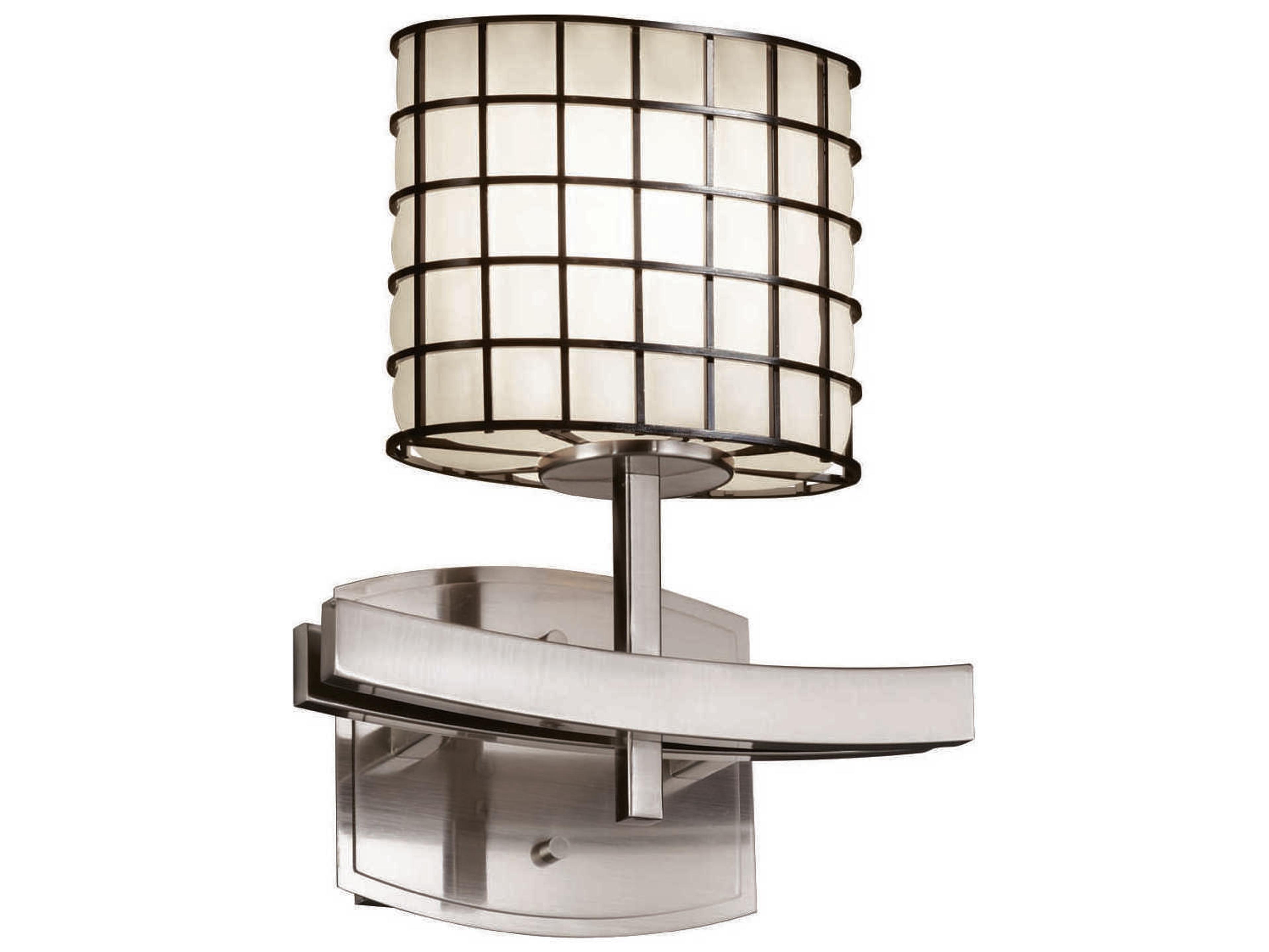 Wire Glass 1-Light Nickel Wall Sconce