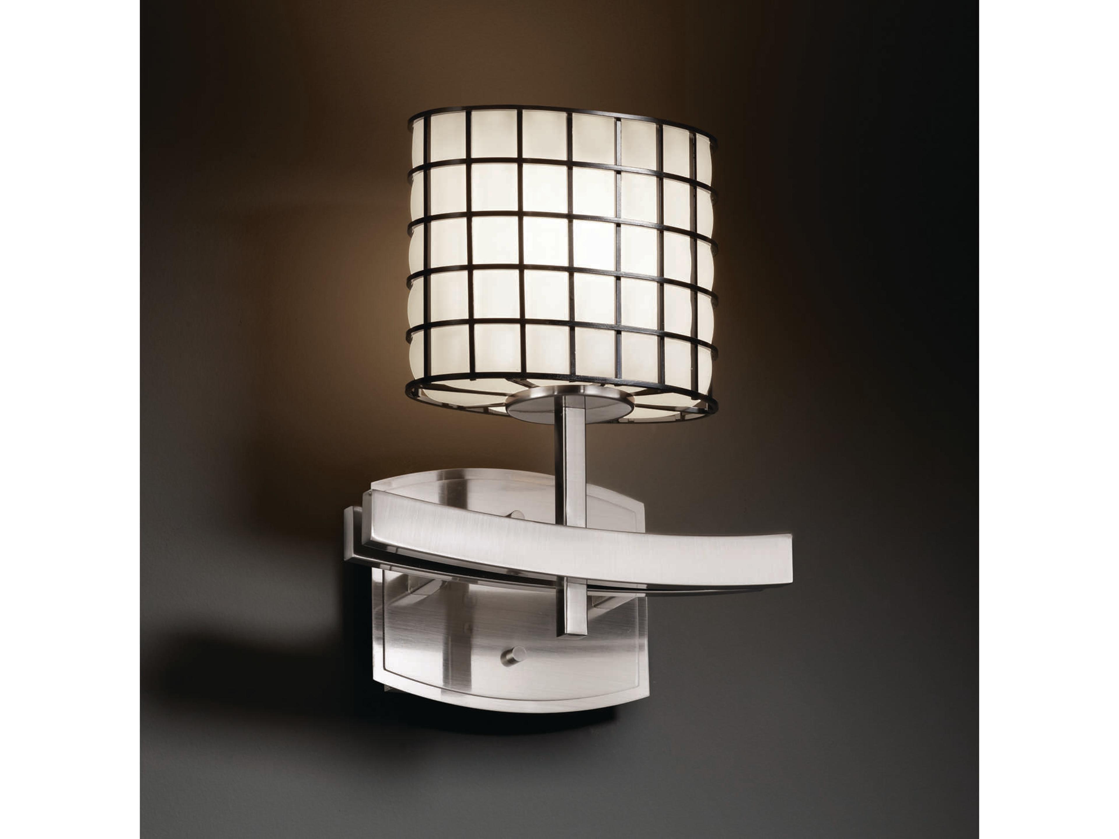 Justice Design Group Wire Glass 1-Light Nickel Wall Sconce