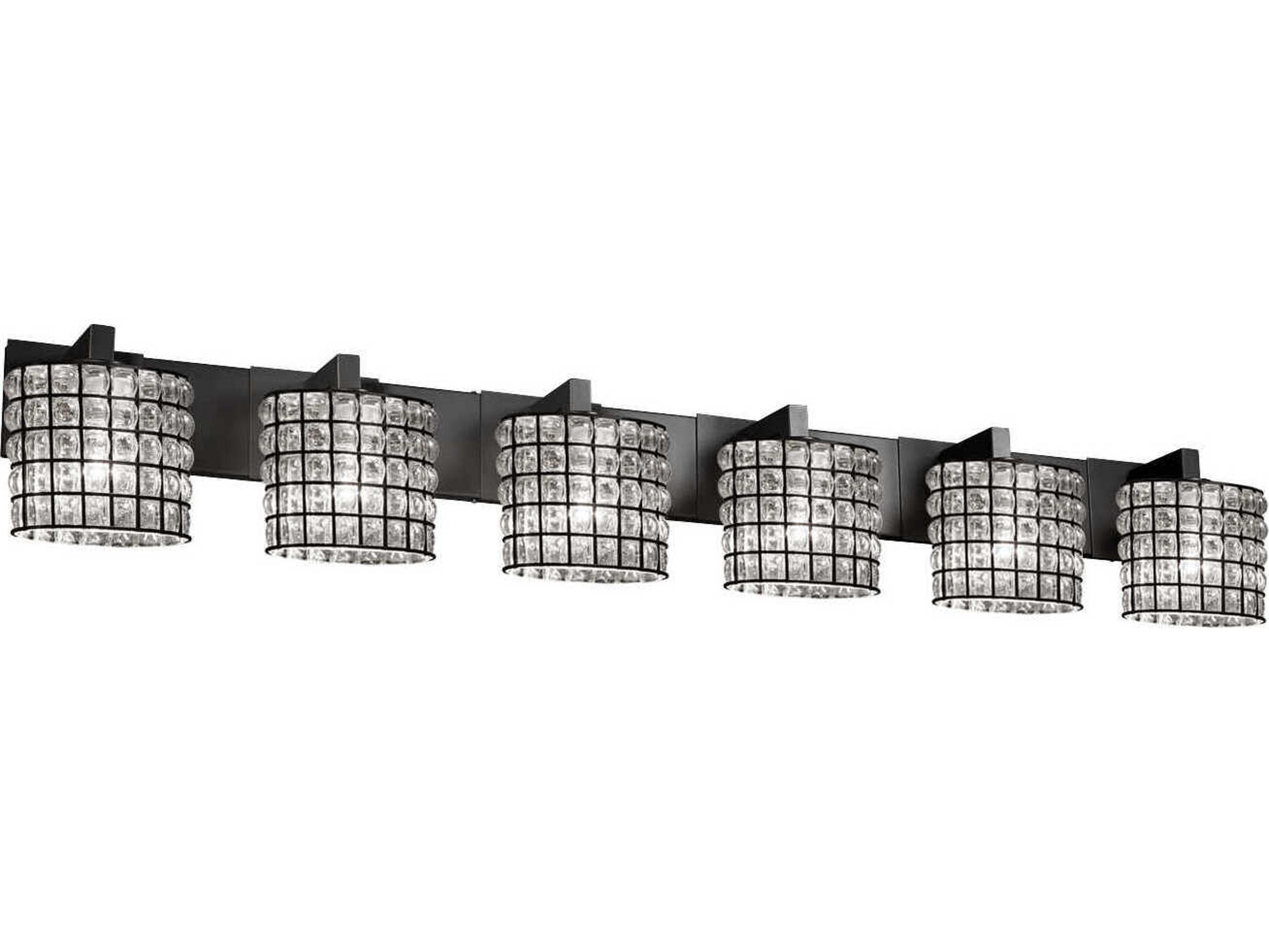 Wire Glass 6-Light Black Vanity Light