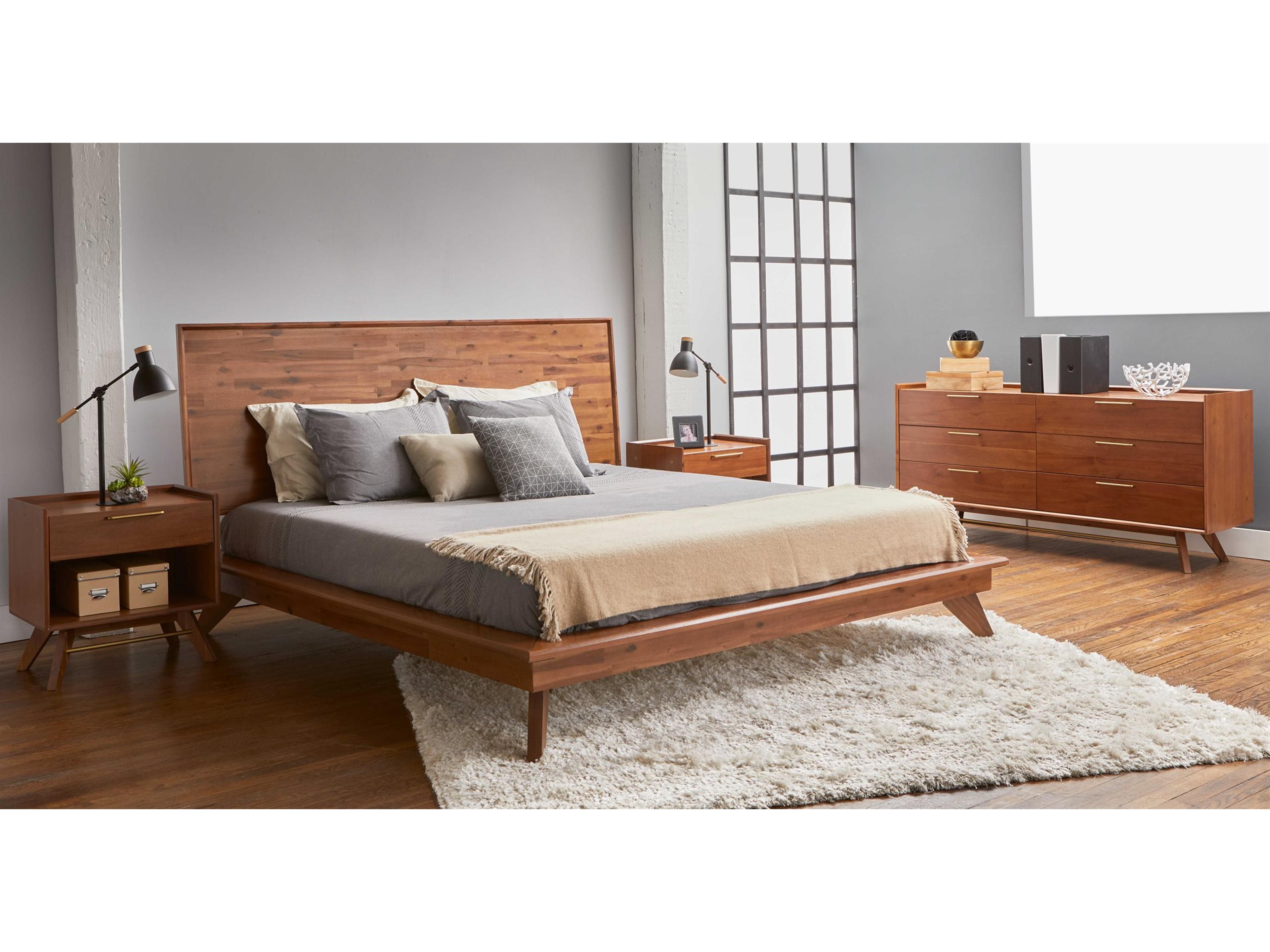 Unique Furniture Denali 6-Drawers Brown Acacia Wood Double Dresser