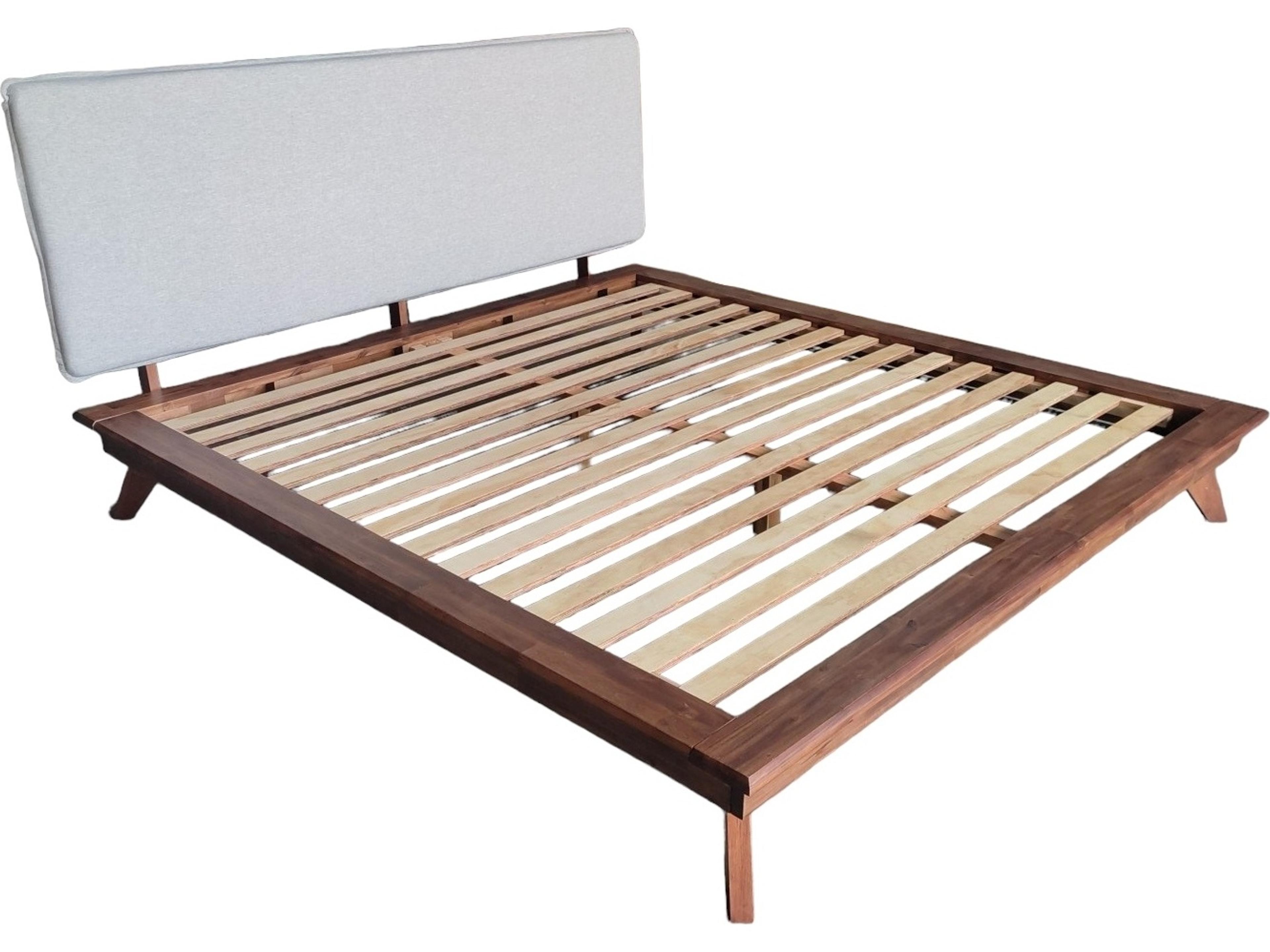 Unique Furniture Rainier Walnut Stain Brown Acacia Wood Queen Panel Bed