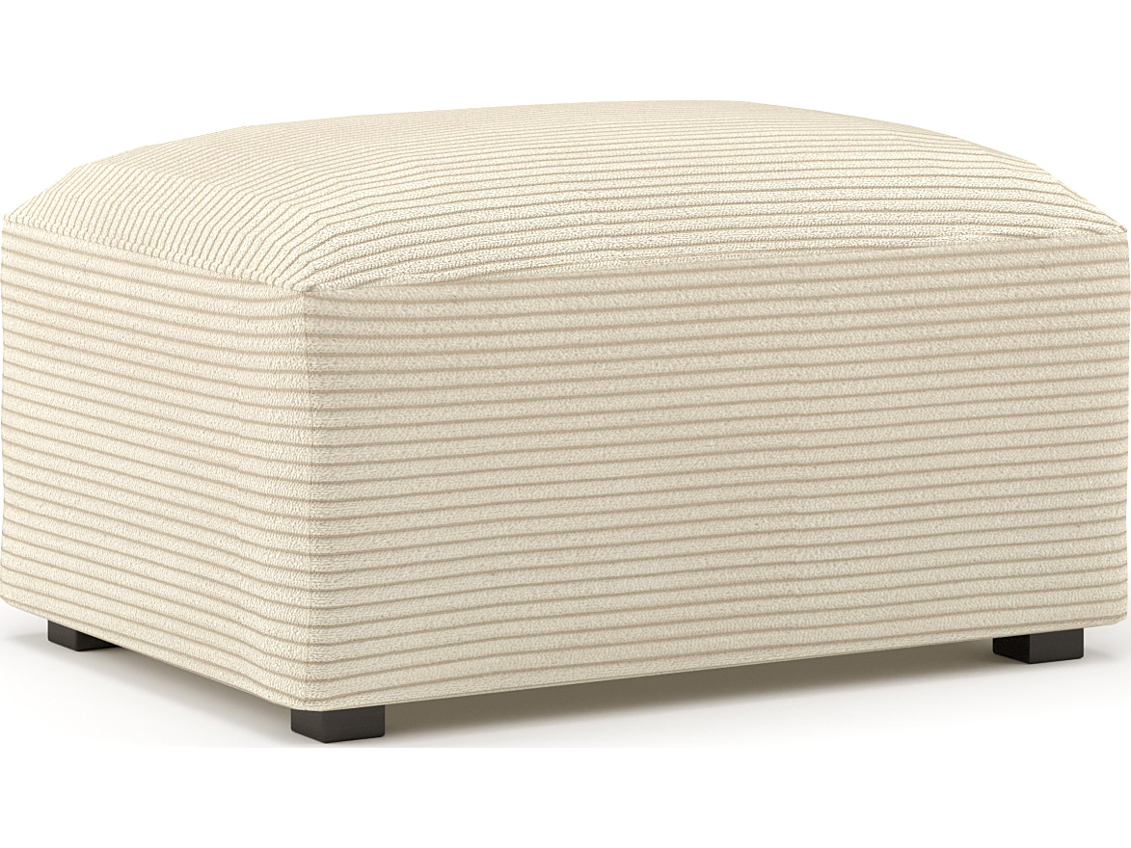 Unique Furniture Fenway Off White Beige Upholstered Ottoman