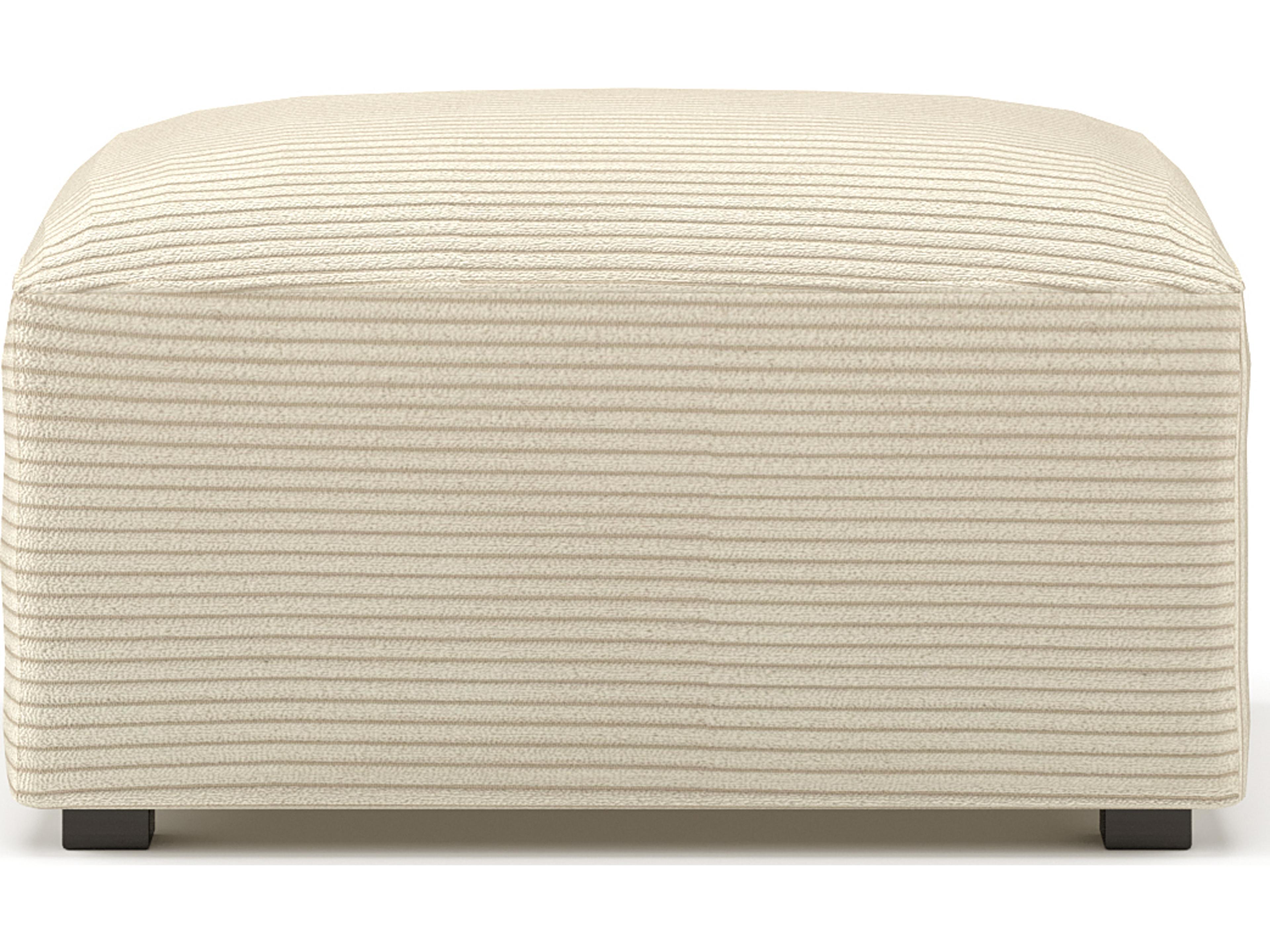 Unique Furniture Fenway Off White Beige Upholstered Ottoman