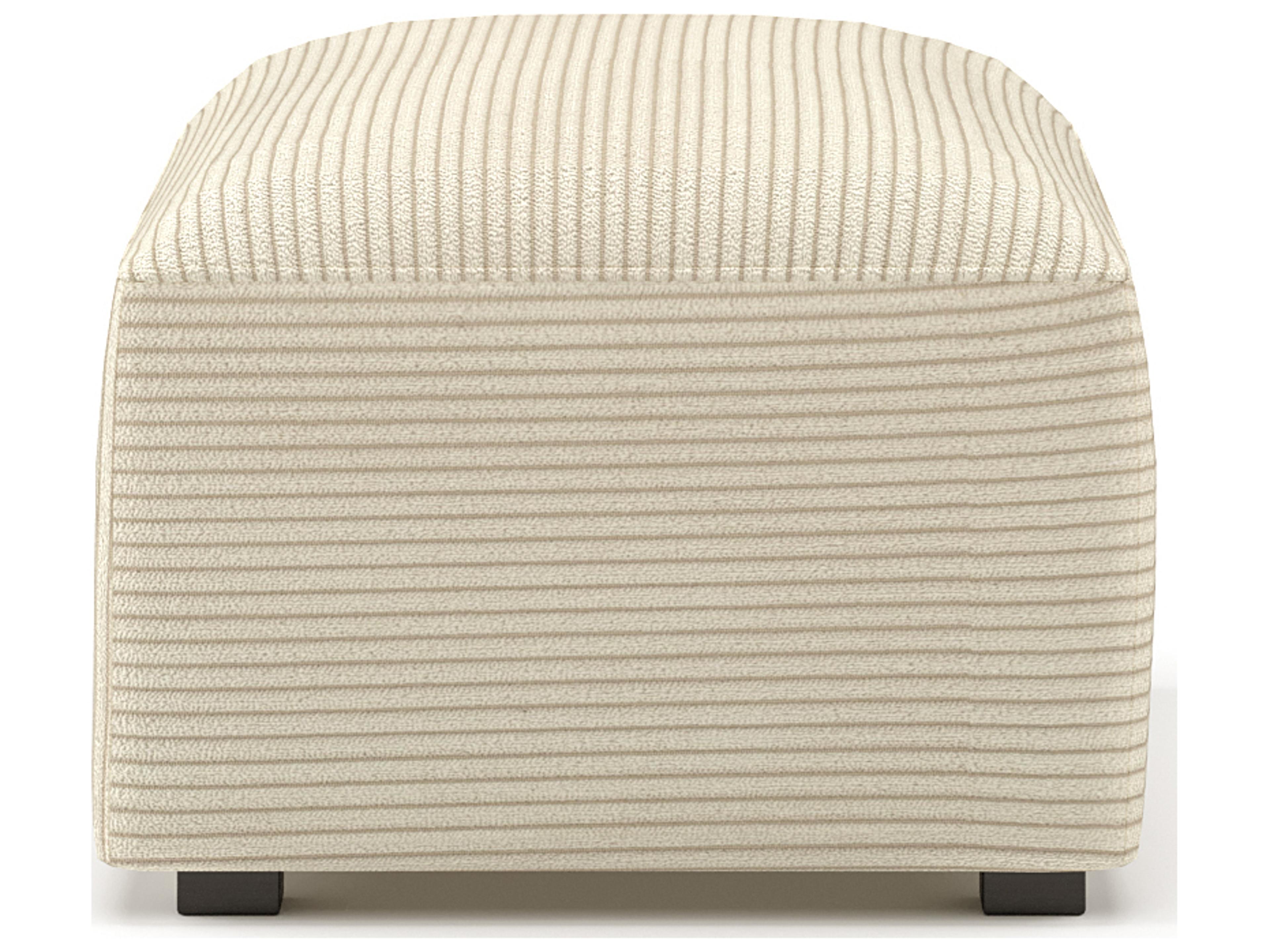Unique Furniture Fenway Off White Beige Upholstered Ottoman