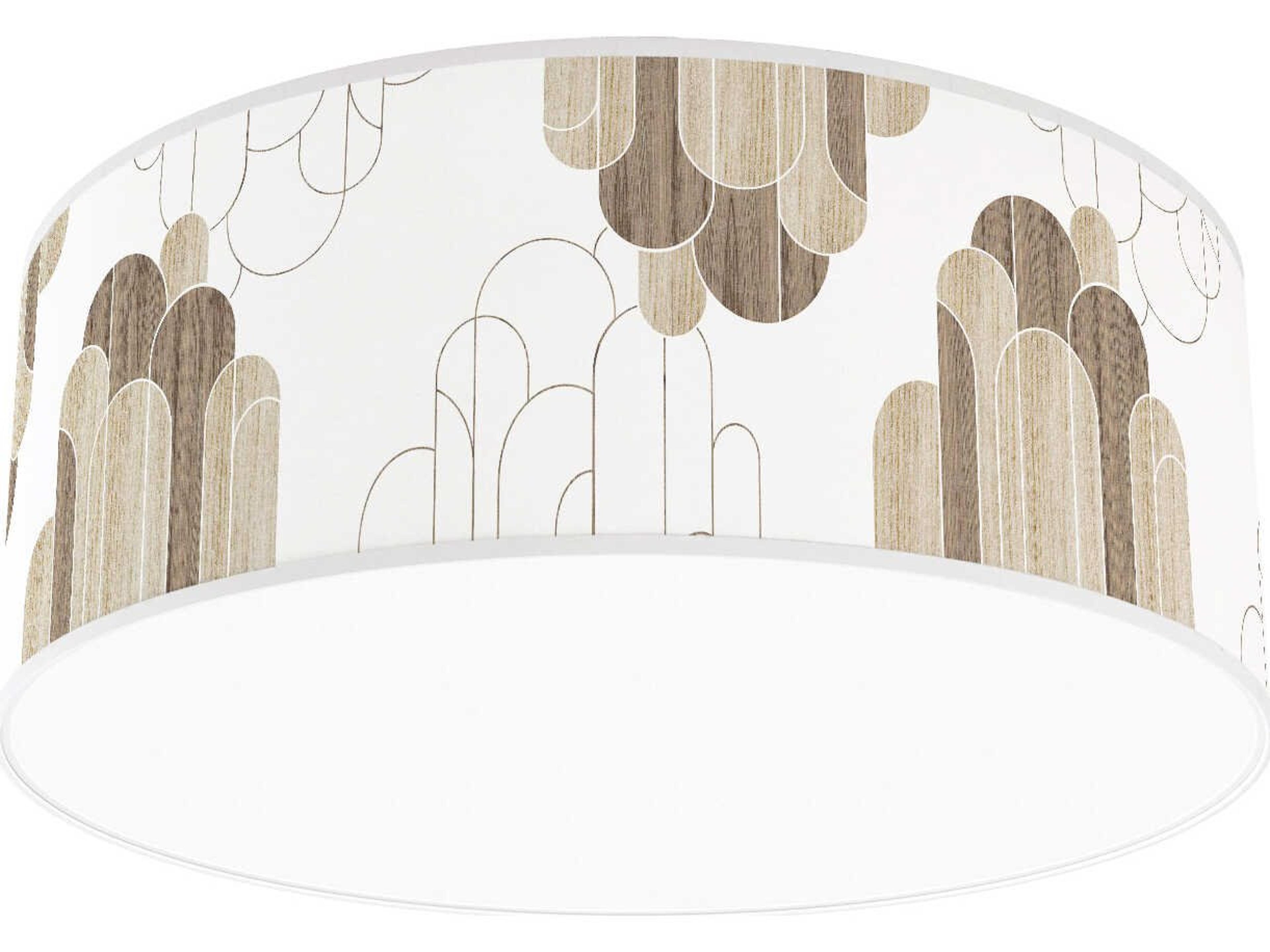 Arch Printed Andrea 1-Light White Drum Flush Mount
