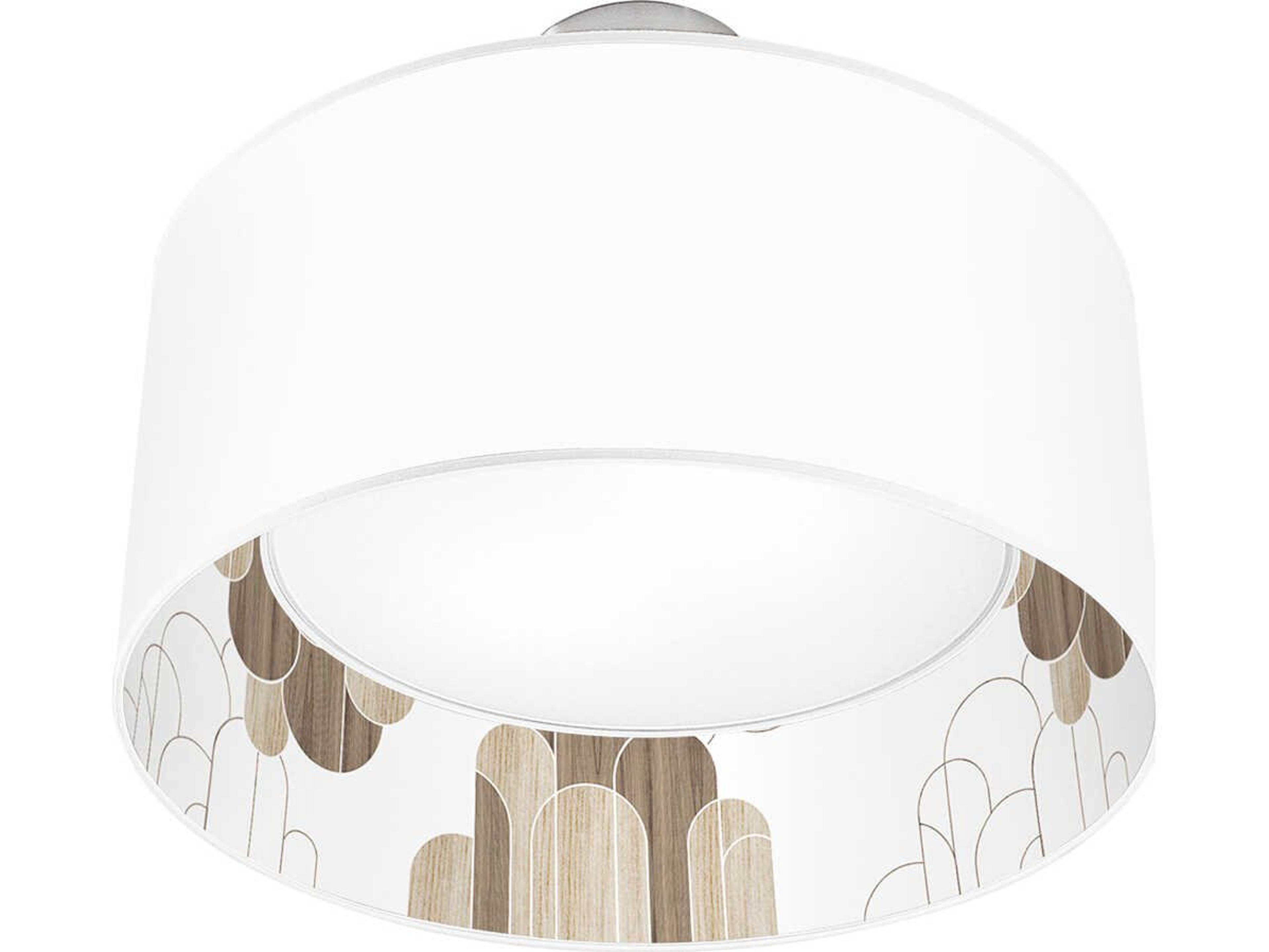 Arch Printed Inny 2-Light White Drum Flush Mount