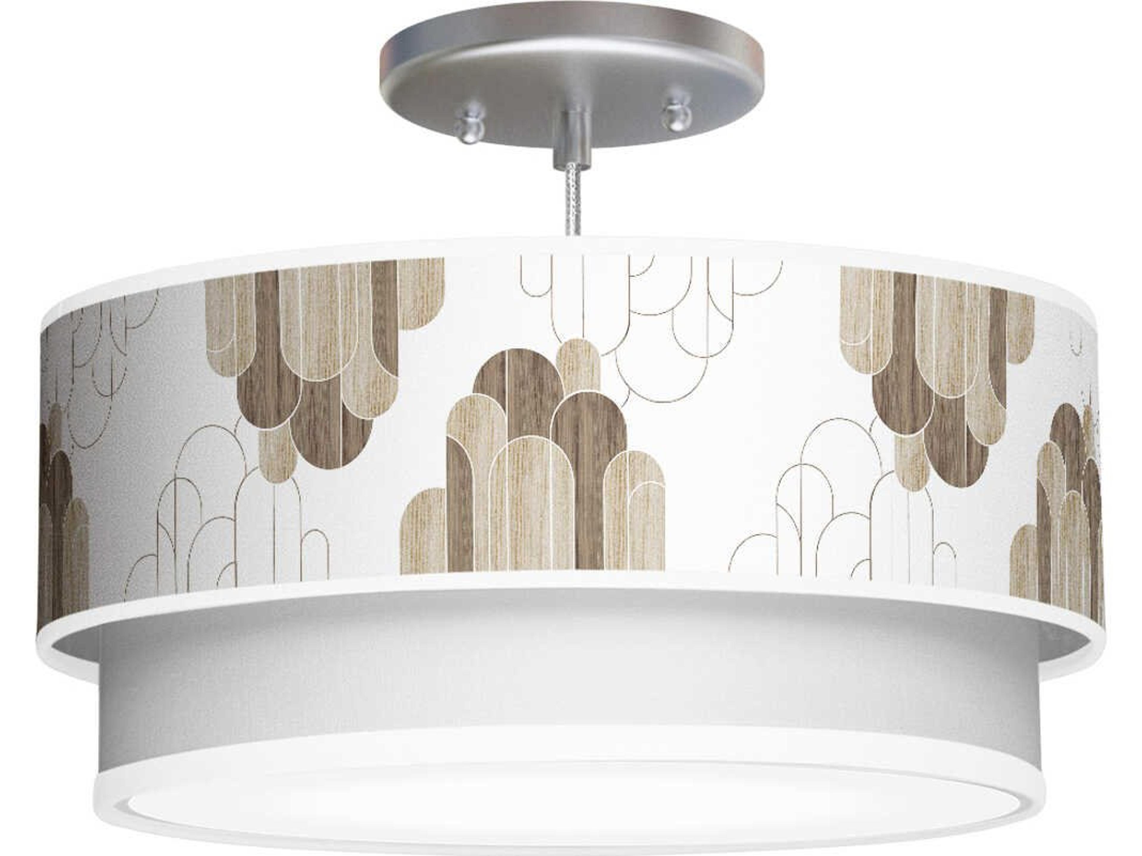 Arch Printed Luther 1-Light White Drum Pendant
