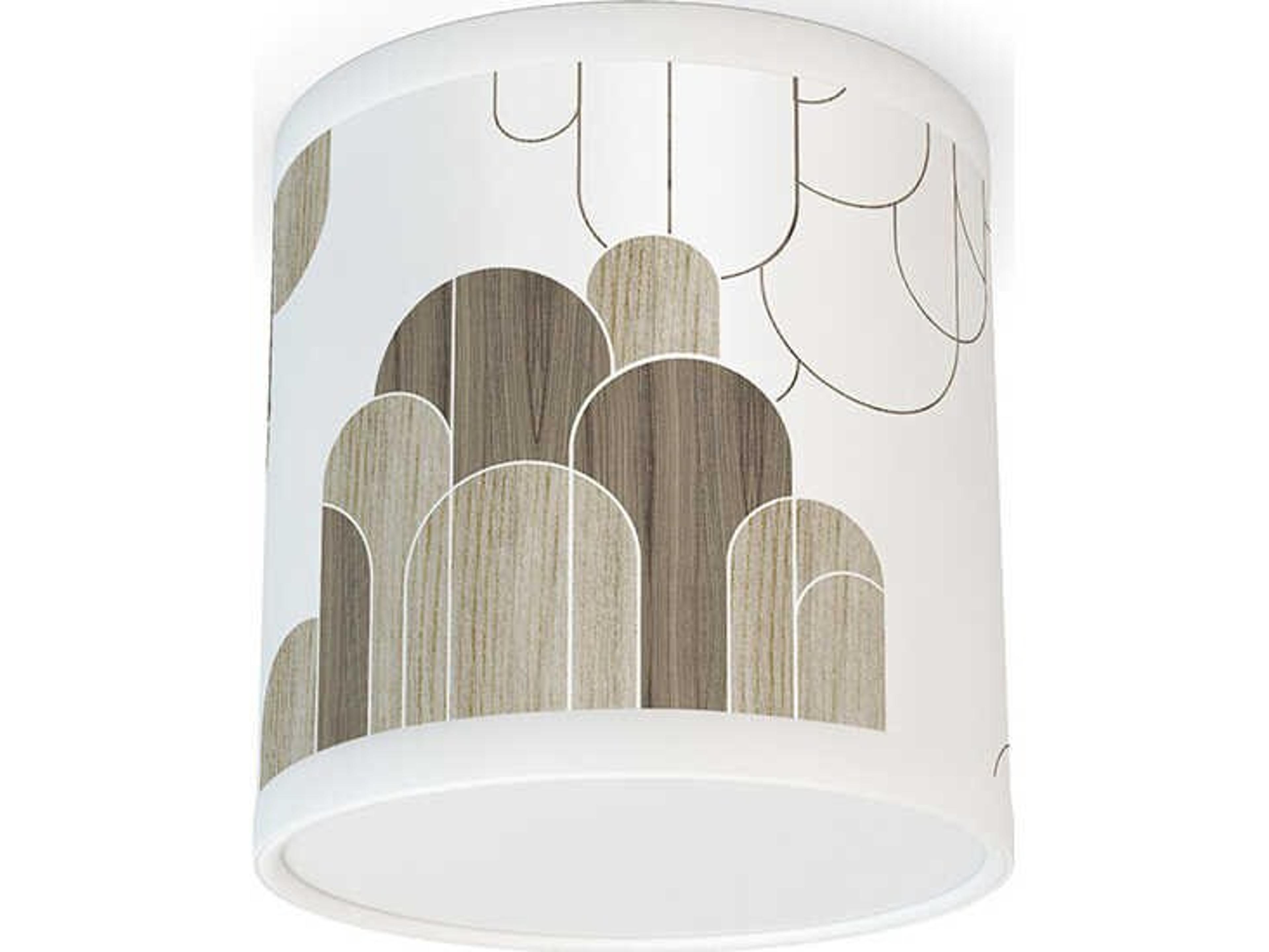 Arch Printed Reed 1-Light Brown Drum Flush Mount