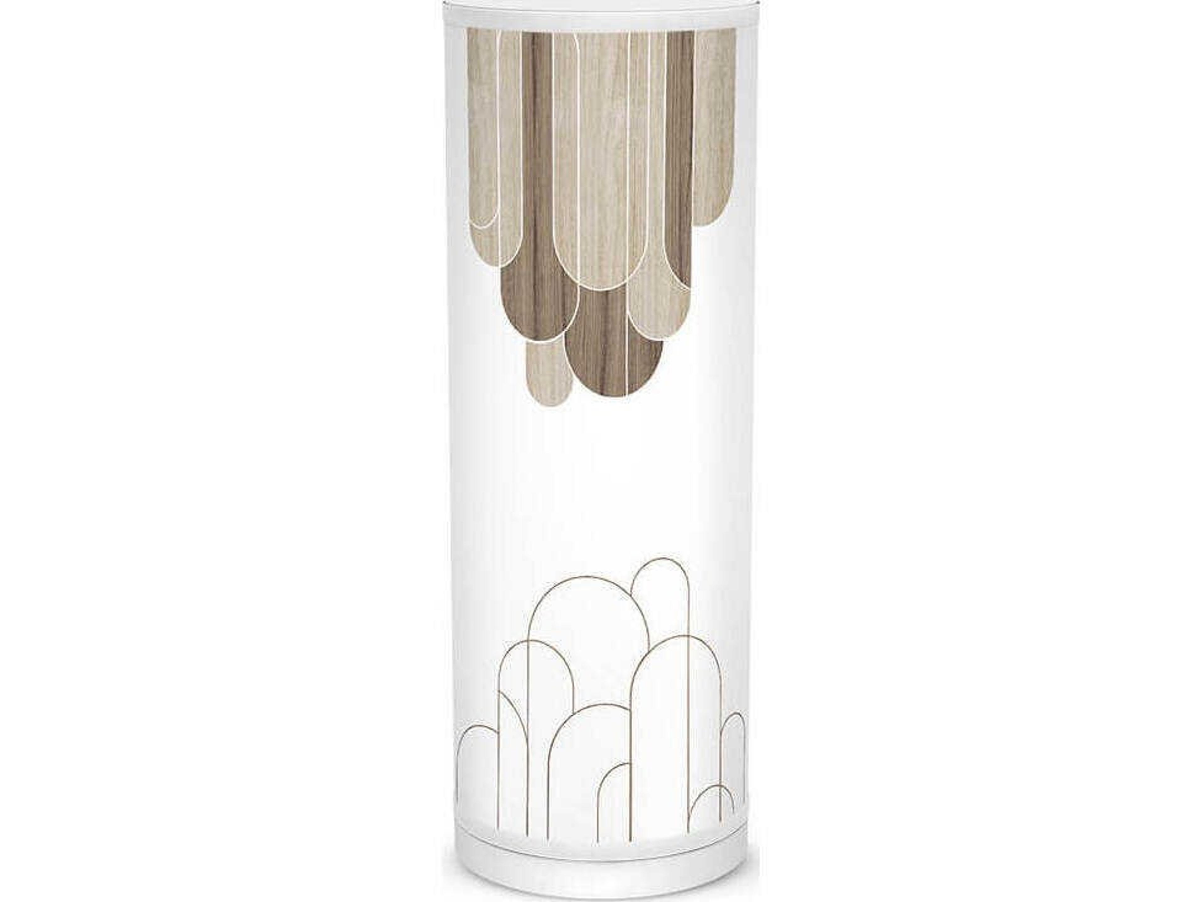 Arch Printed Tube White Table Lamp
