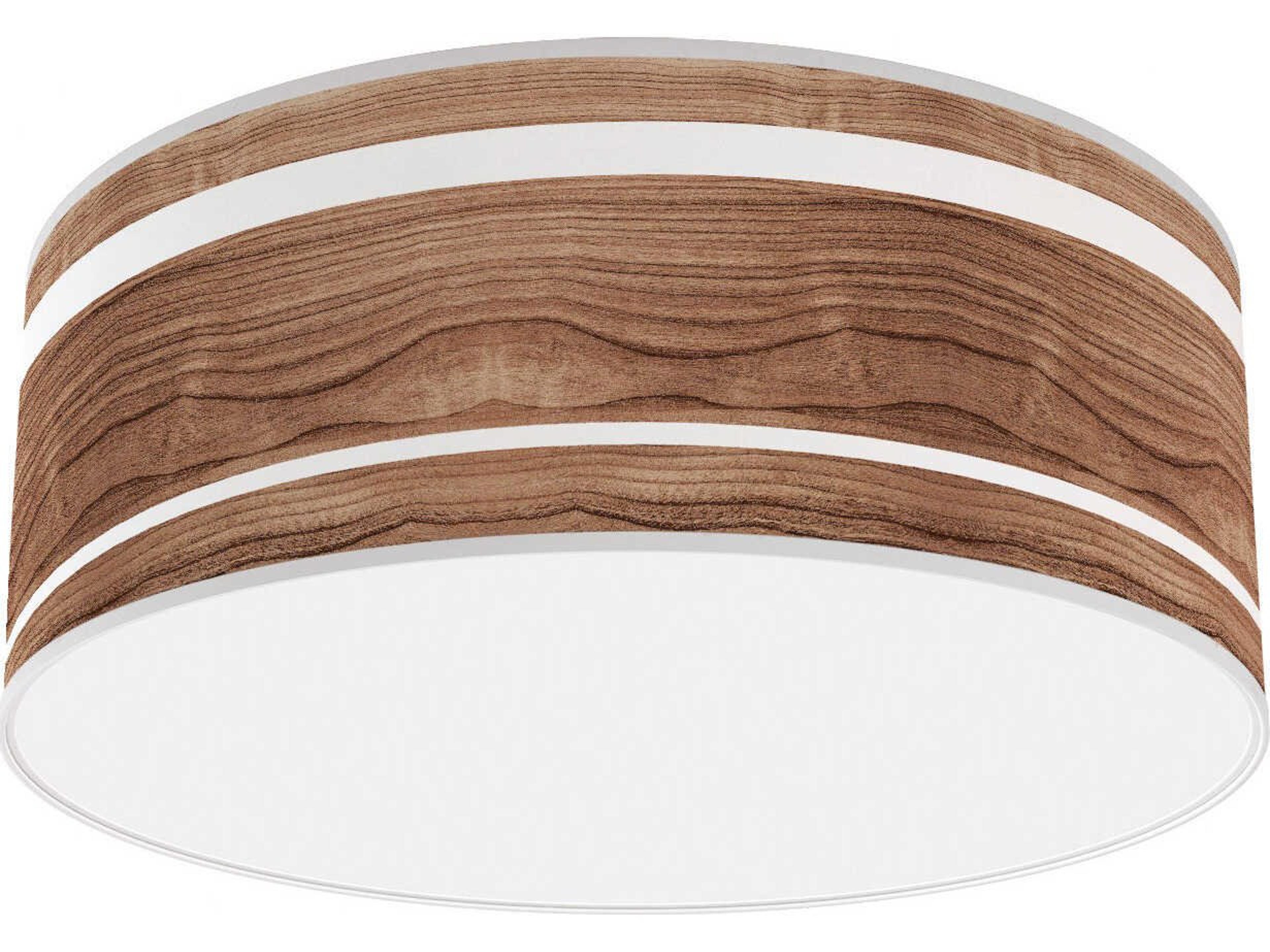 Band Printed Andrea 1-Light Walnut Drum Flush Mount