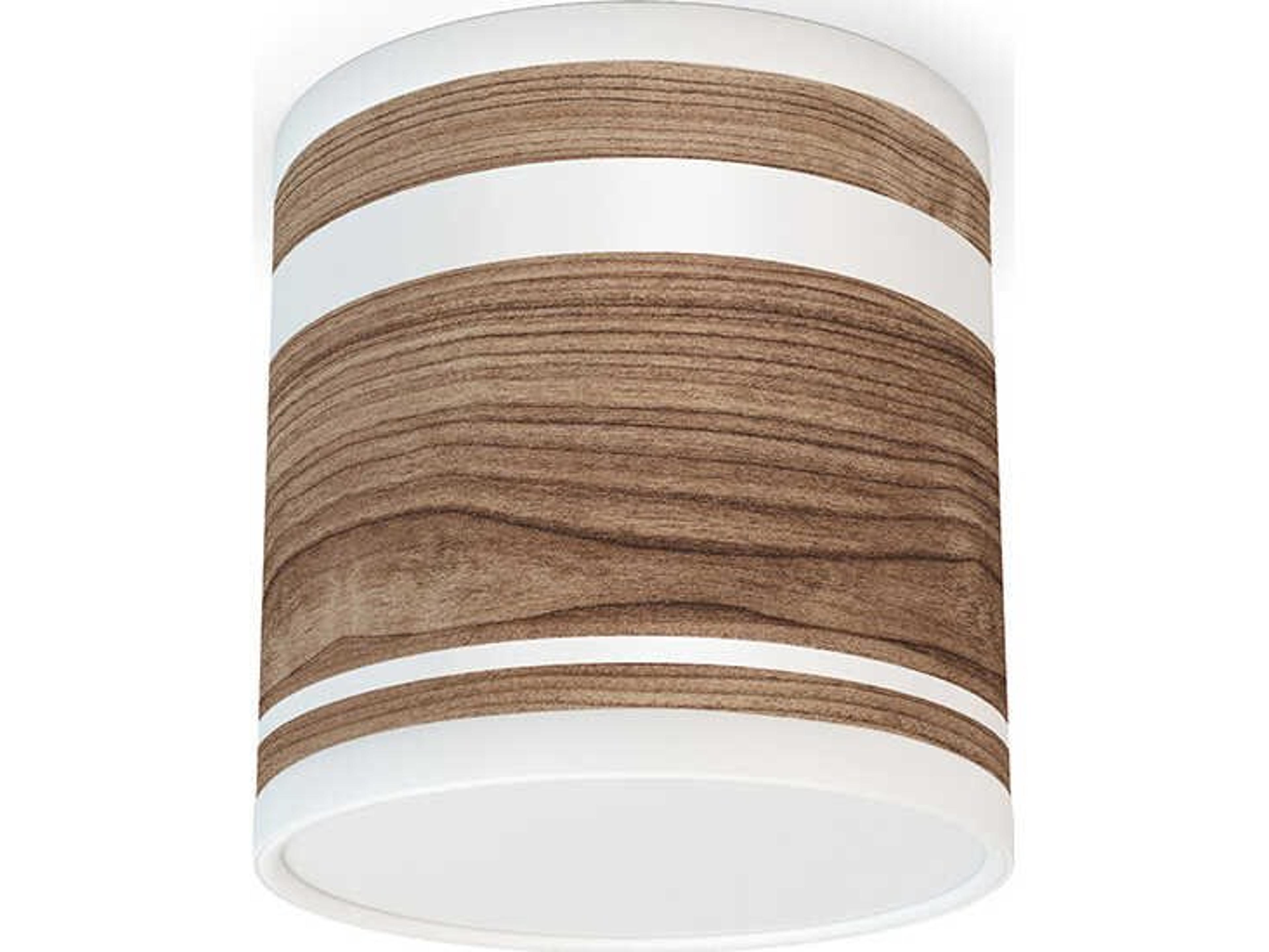 Band Printed Reed 1-Light Walnut Drum Flush Mount