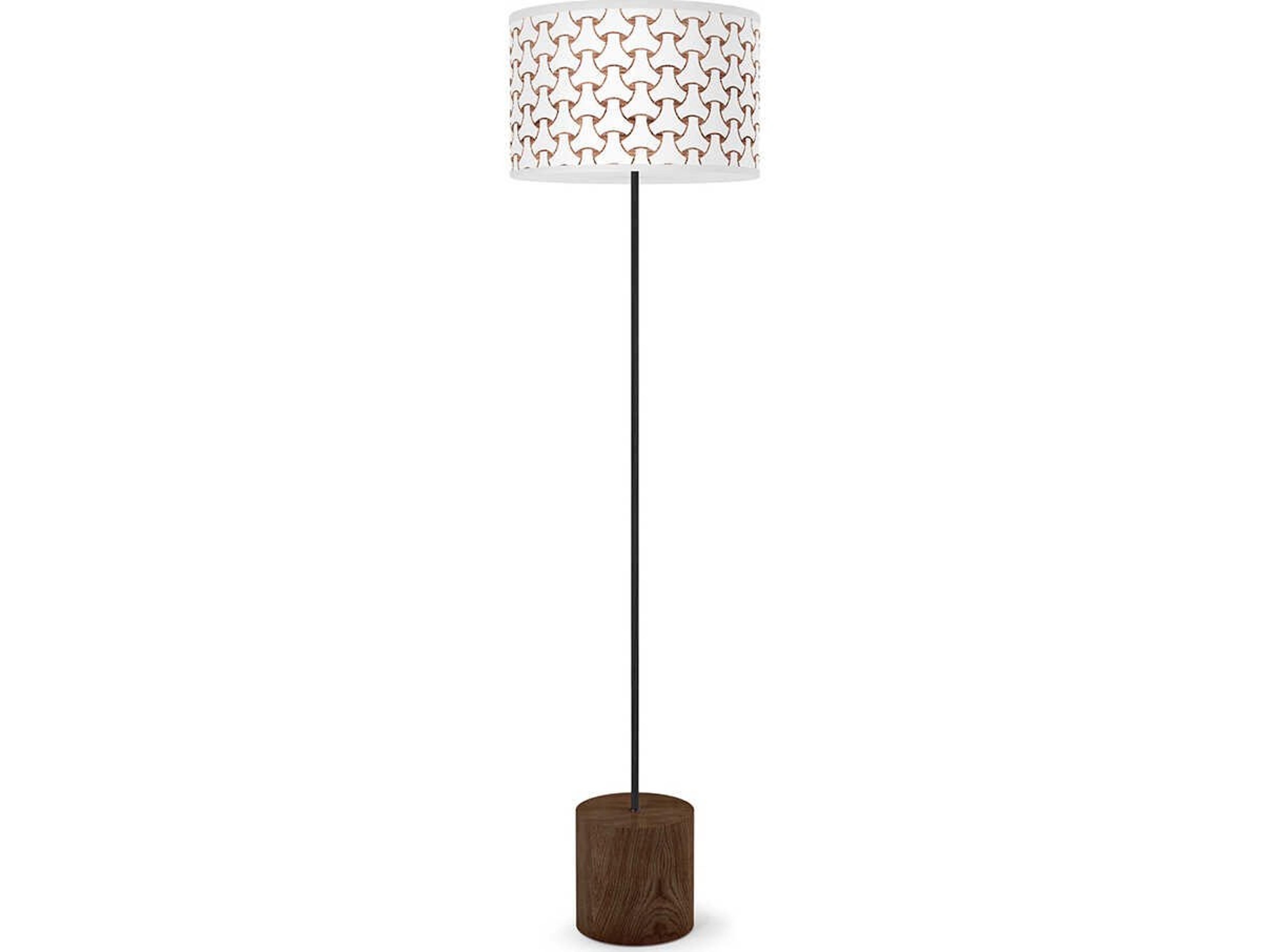 Basket Weave Printed Brown Floor Lamp