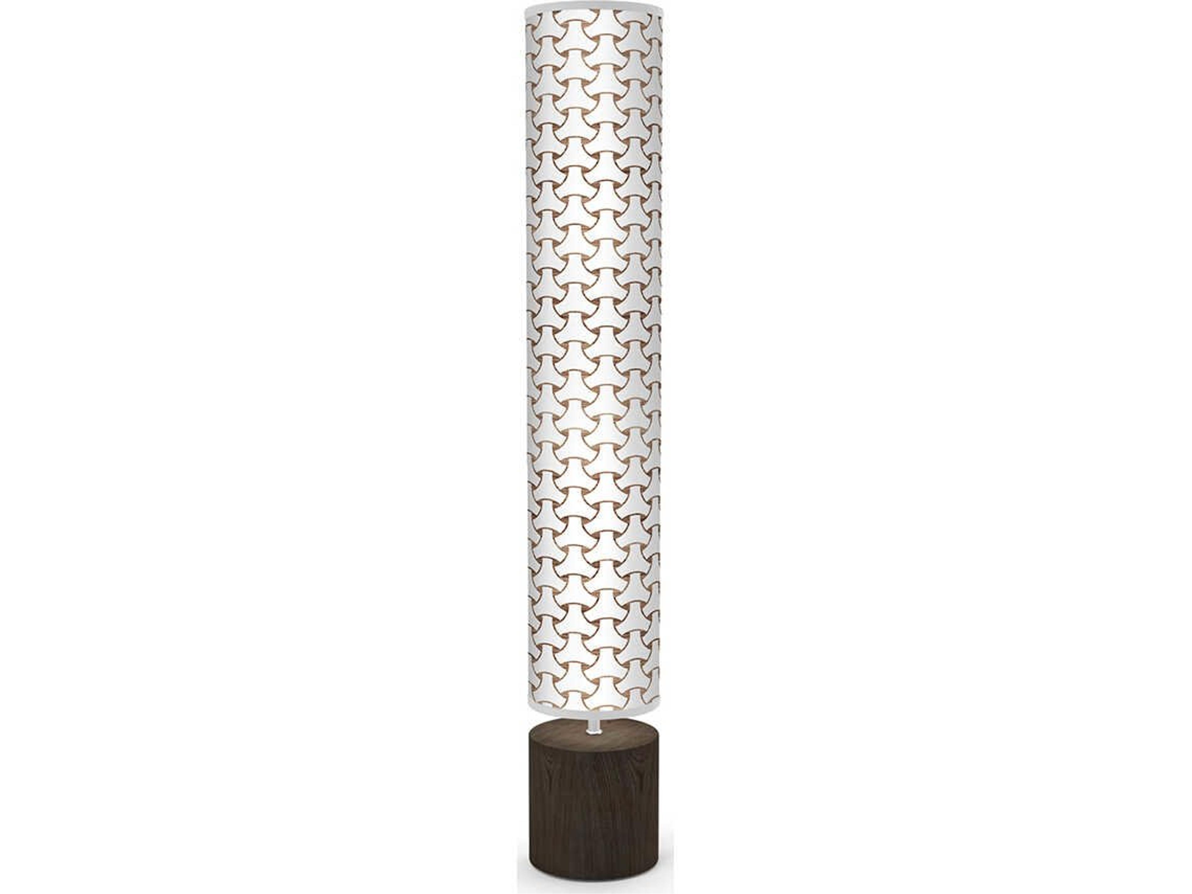Basket Weave Printed Spin Brown Floor Lamp