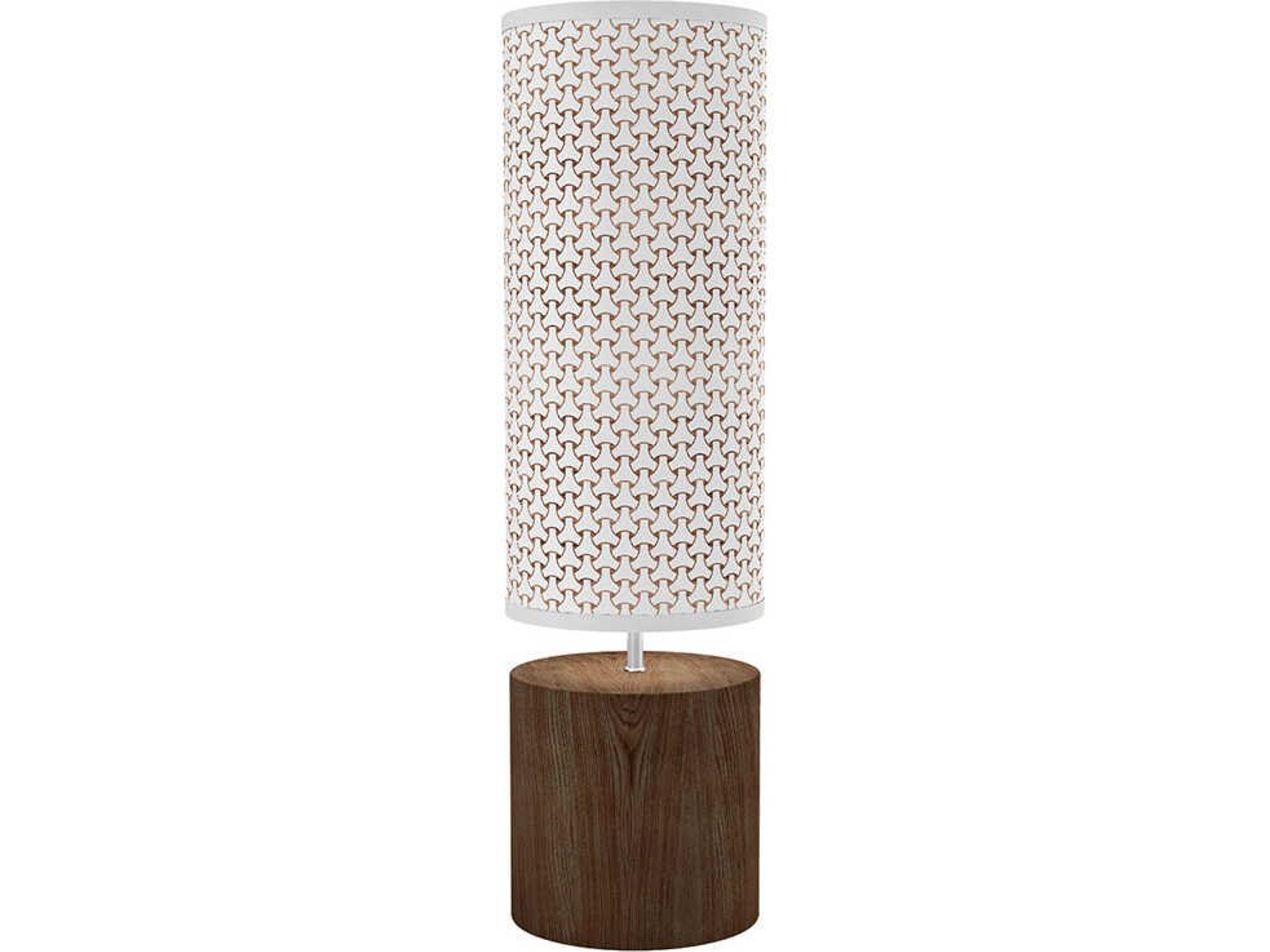 Basket Weave Printed Spin Brown Buffet Lamp