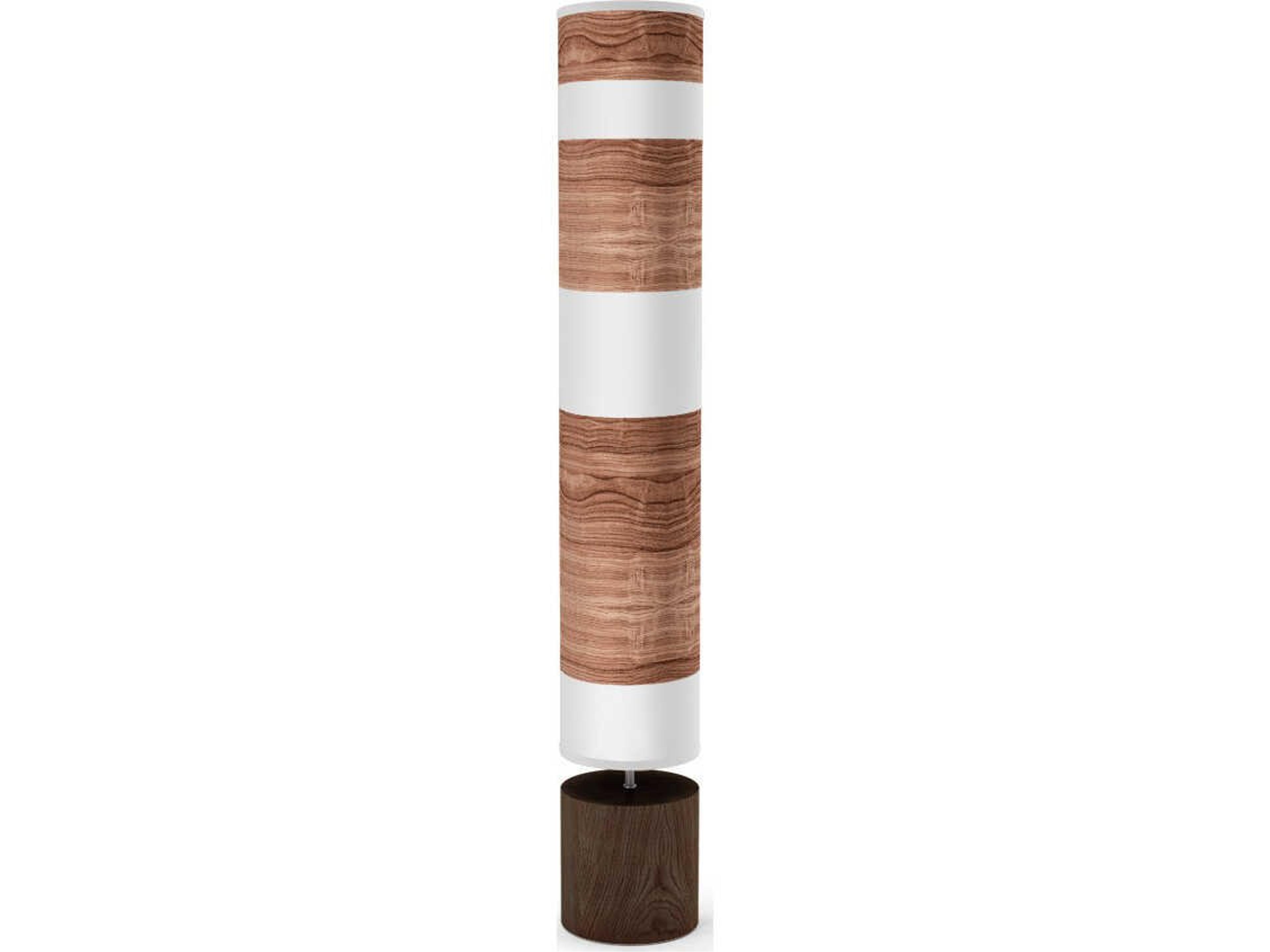 Band Printed Spin Brown Floor Lamp