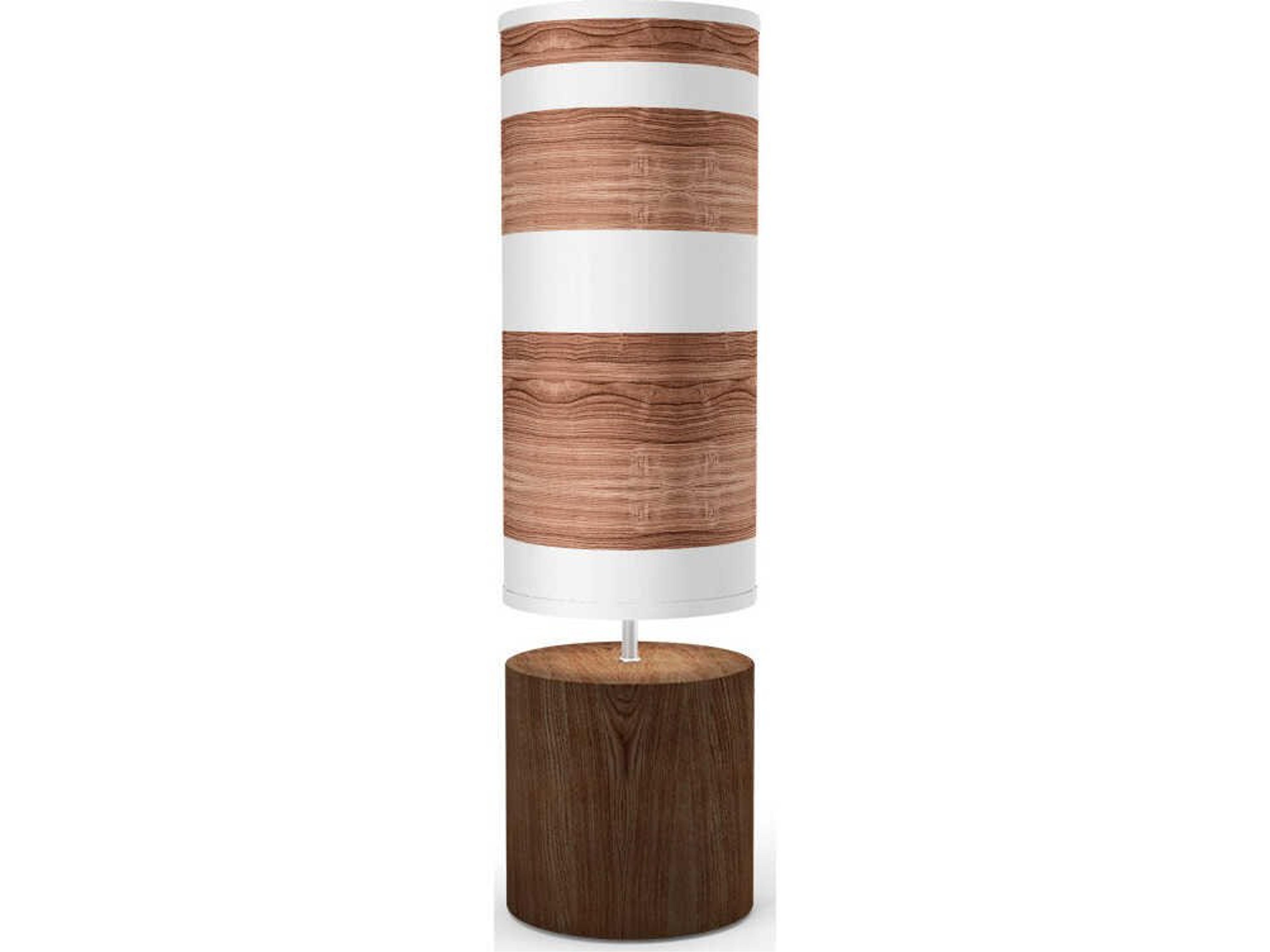 Band Printed Spin Brown Buffet Lamp