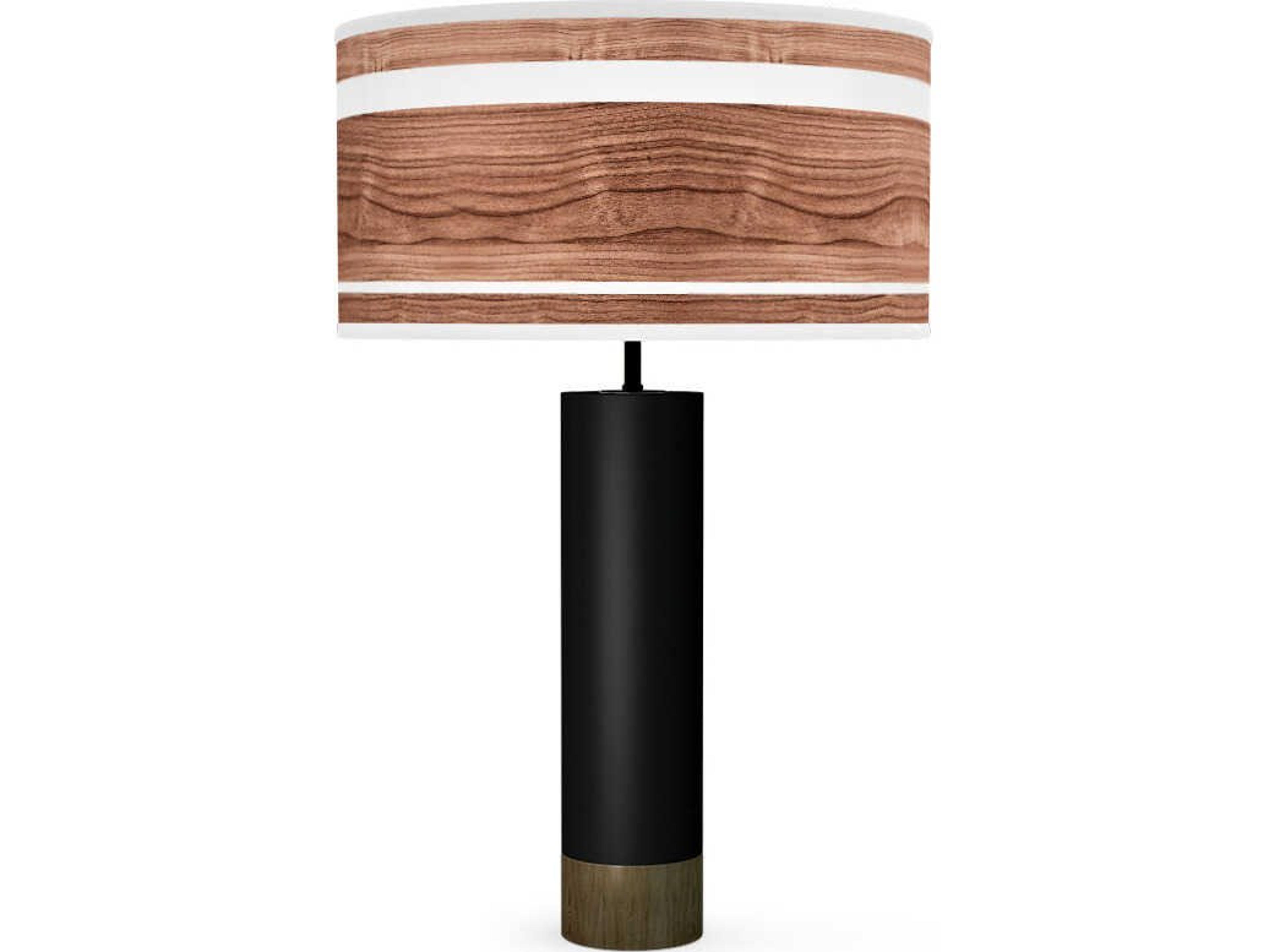 Band Printed Thad Black Buffet Lamp