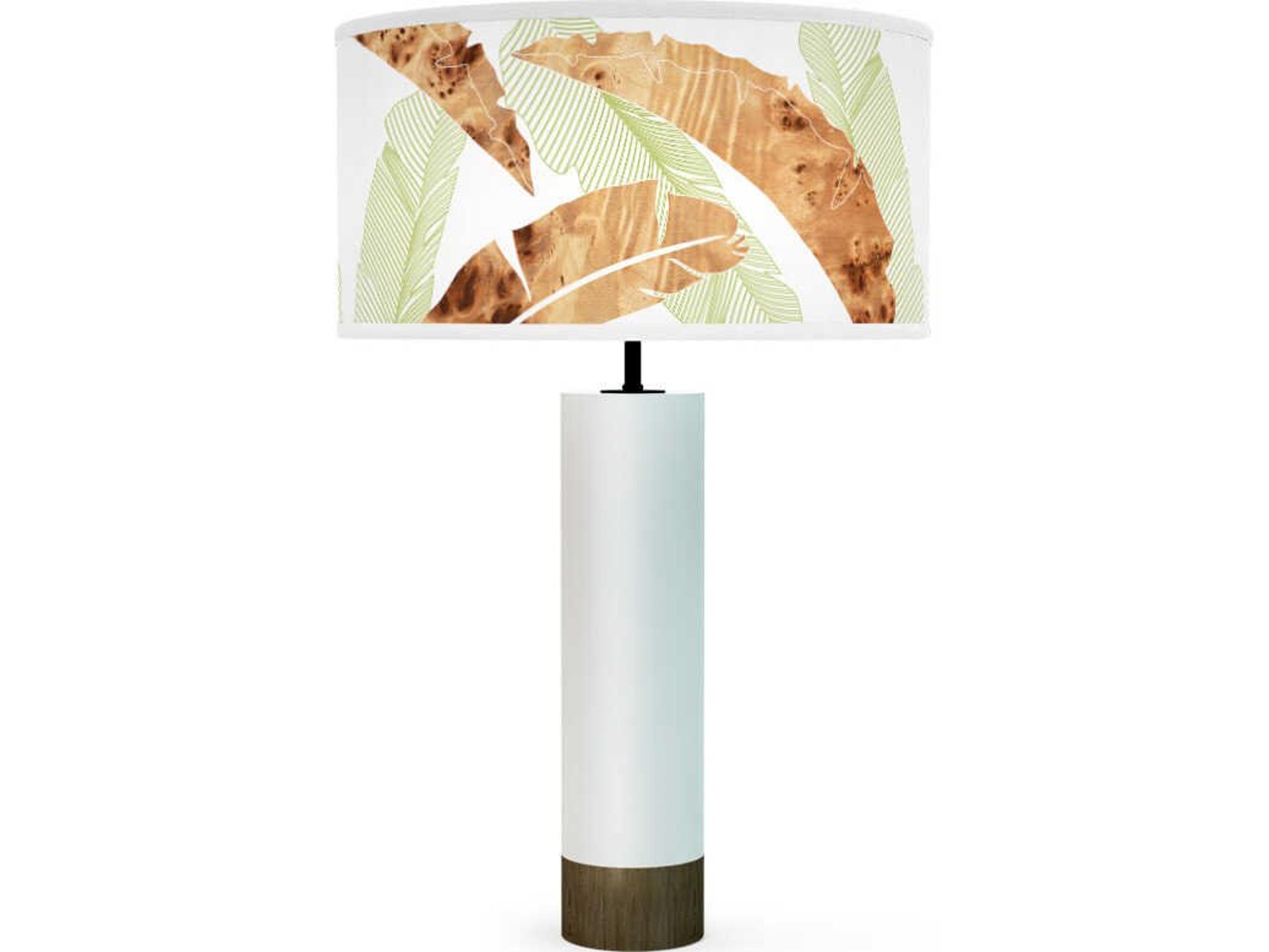 Banana Printed Thad White Buffet Lamp