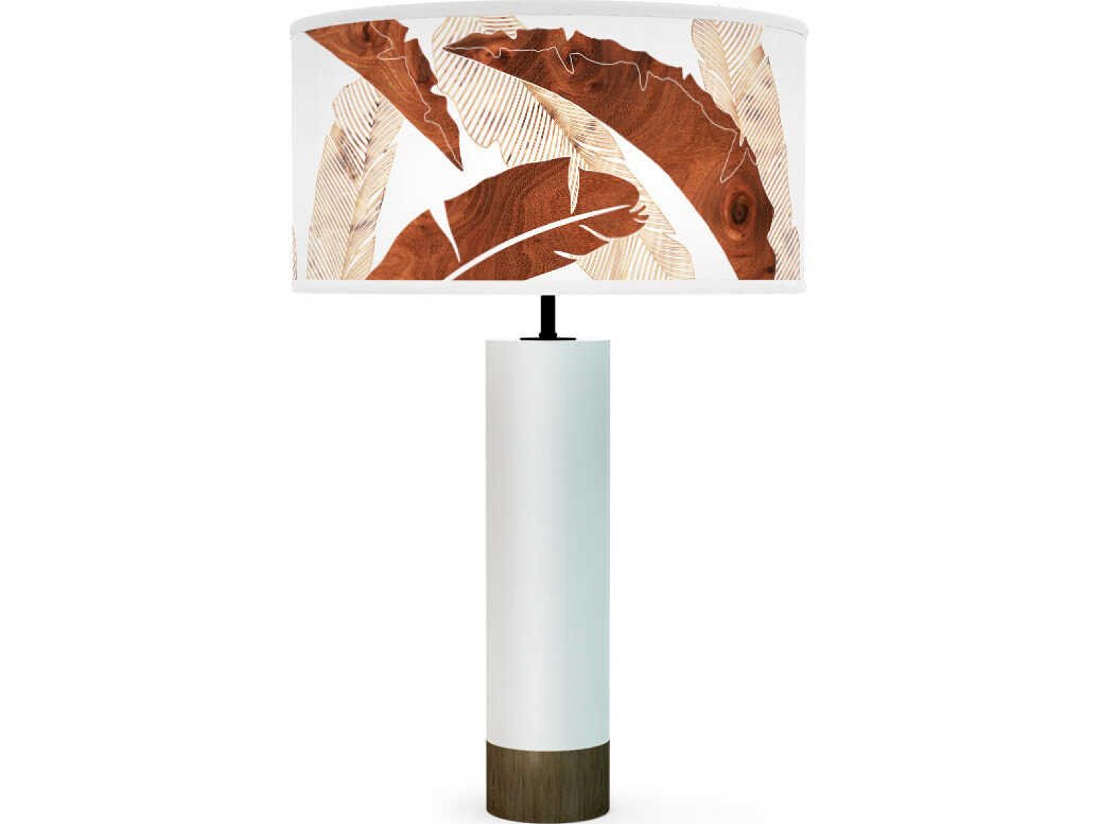 Banana Printed Thad White Buffet Lamp